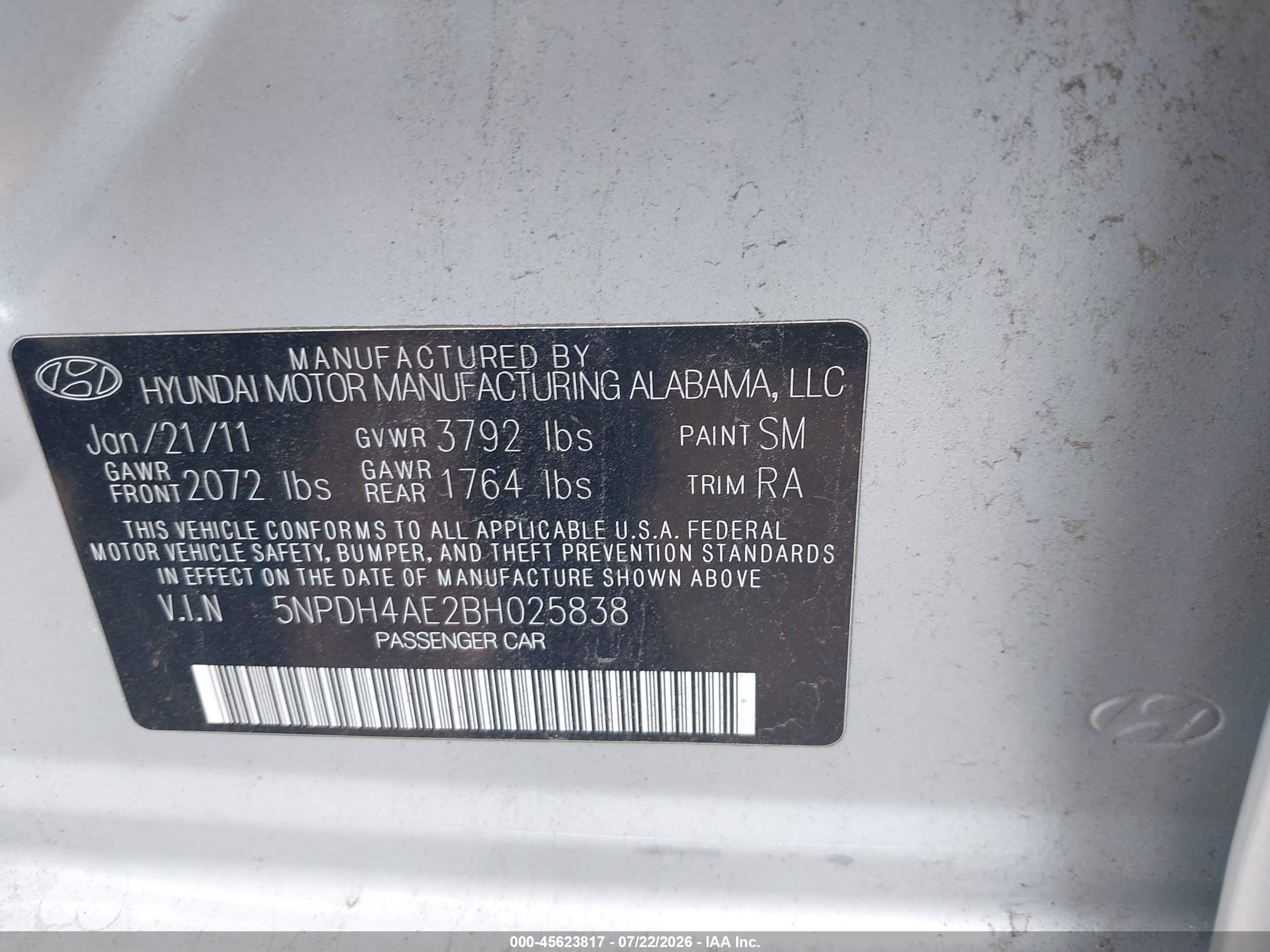 2011 Hyundai Elantra Gls Silver vin: 5NPDH4AE2BH025838