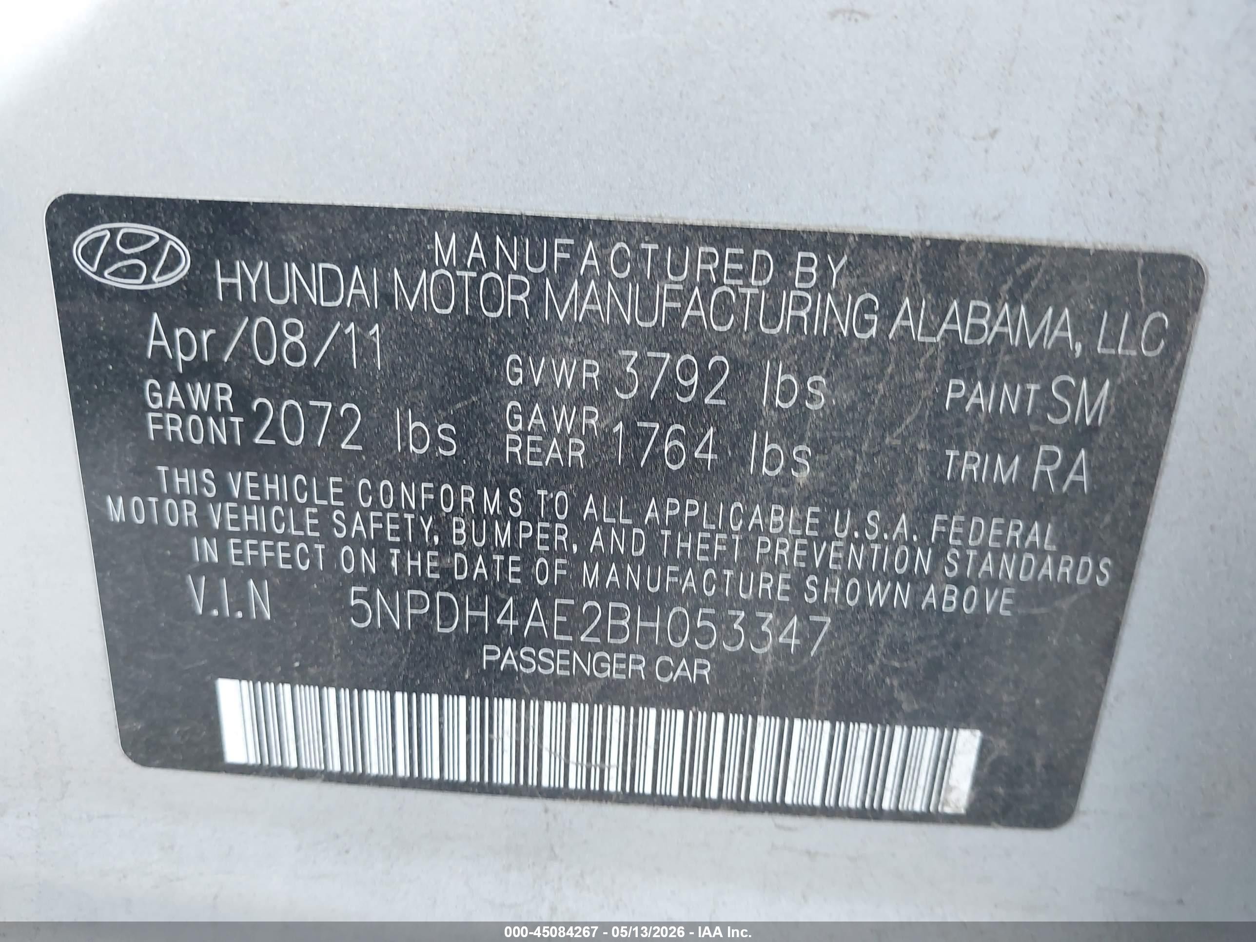 2011 Hyundai Elantra Gls Silver vin: 5NPDH4AE2BH053347
