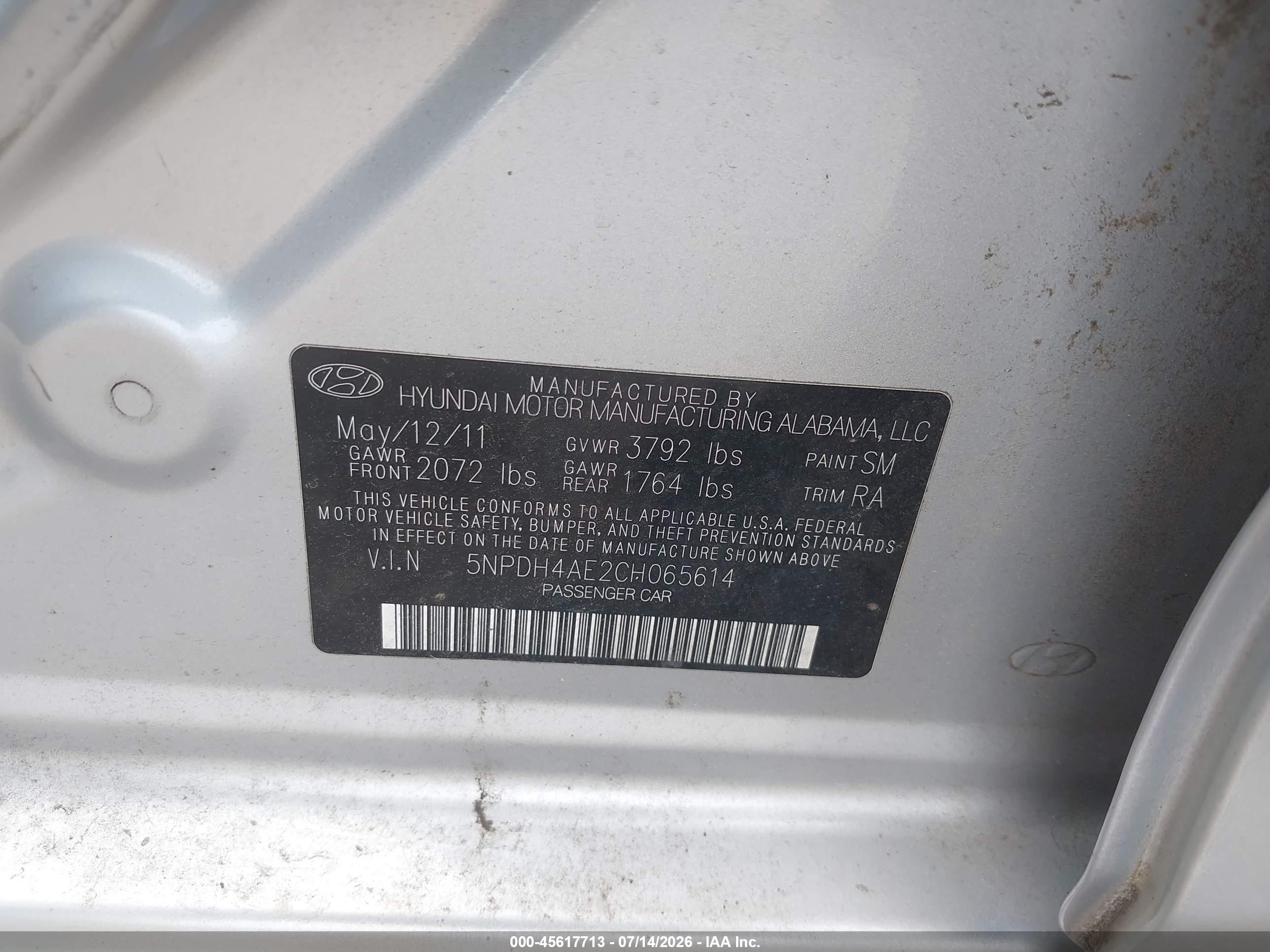 2012 Hyundai Elantra Gls Silver vin: 5NPDH4AE2CH065614