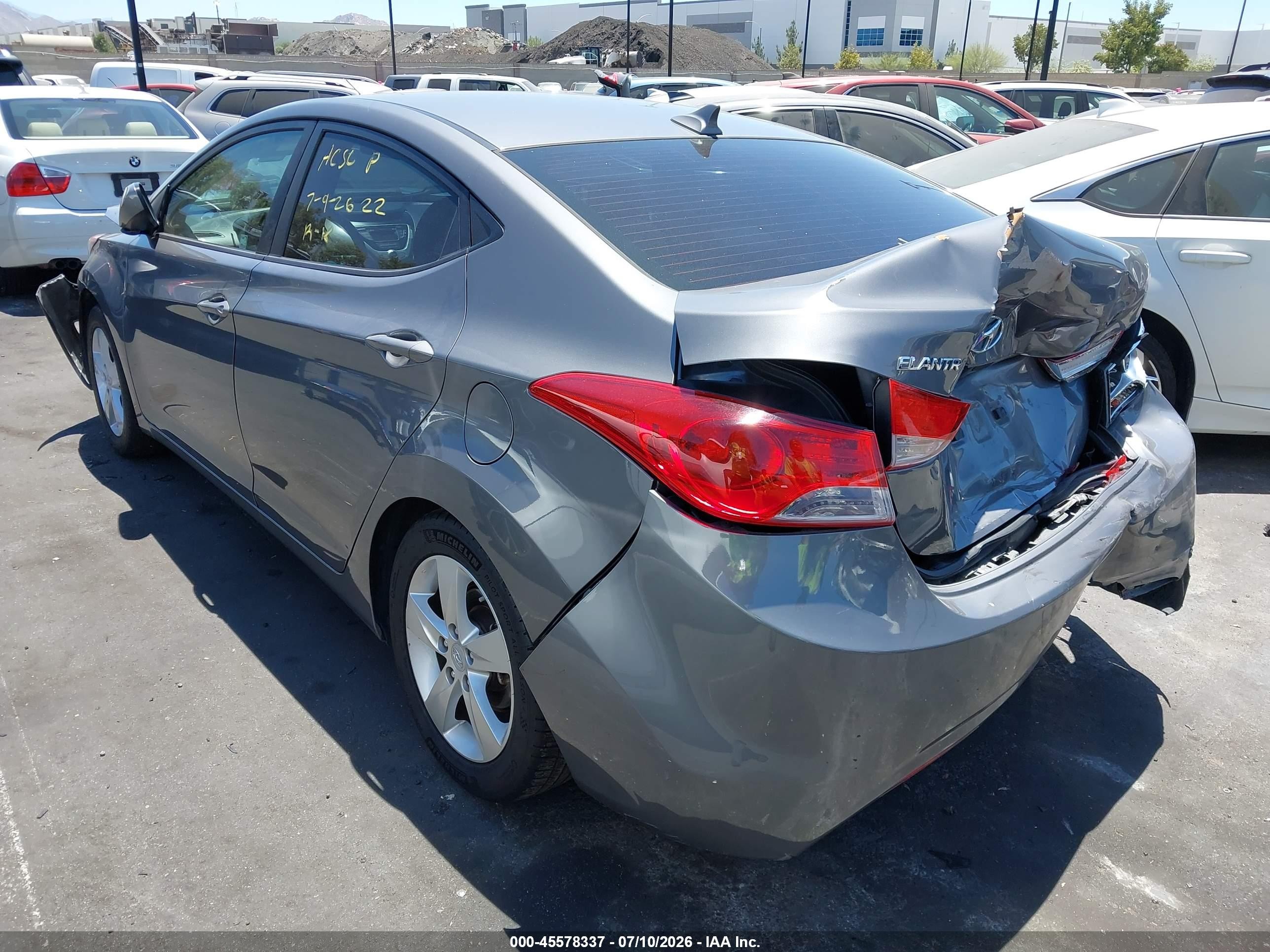 2012 Hyundai Elantra Gls Gray vin: 5NPDH4AE2CH082221