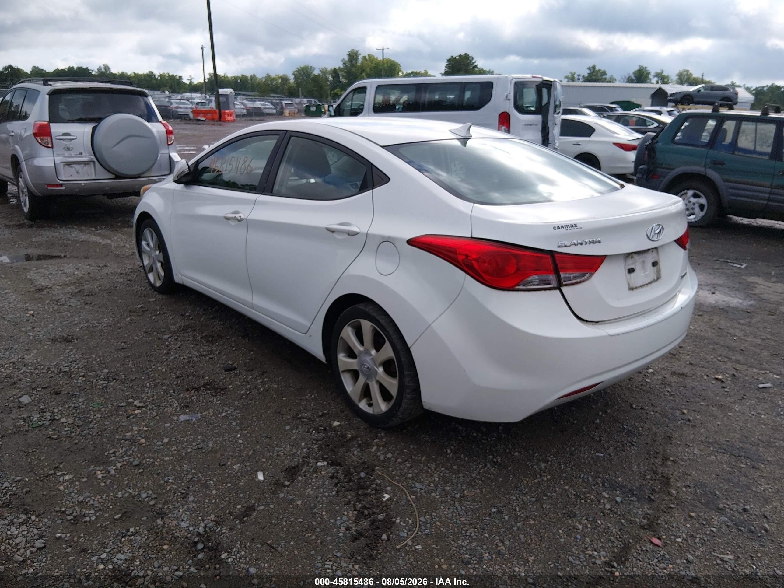 2012 Hyundai Elantra Limited White vin: 5NPDH4AE2CH090710