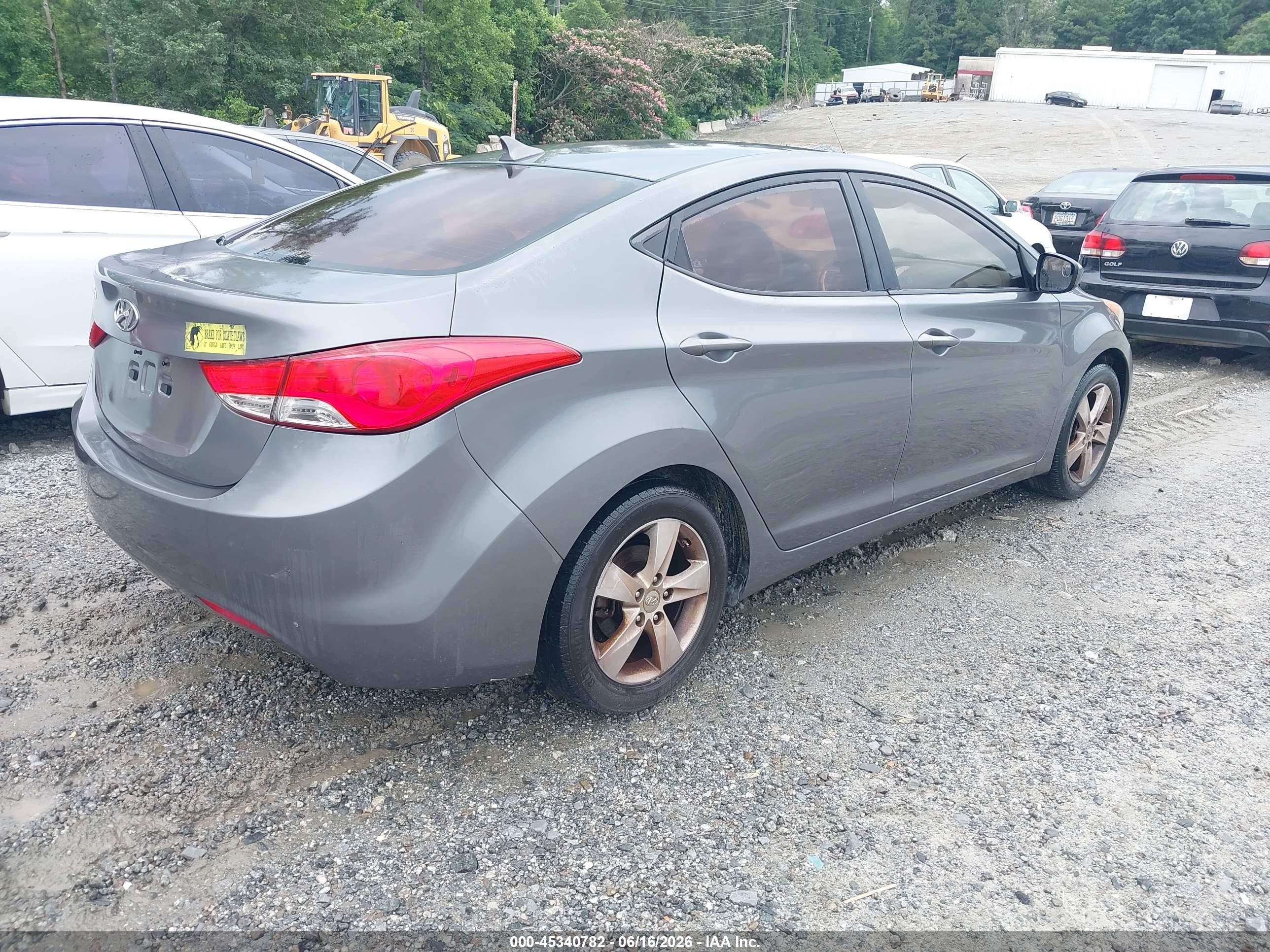 2012 Hyundai Elantra Gls Gray vin: 5NPDH4AE2CH094238