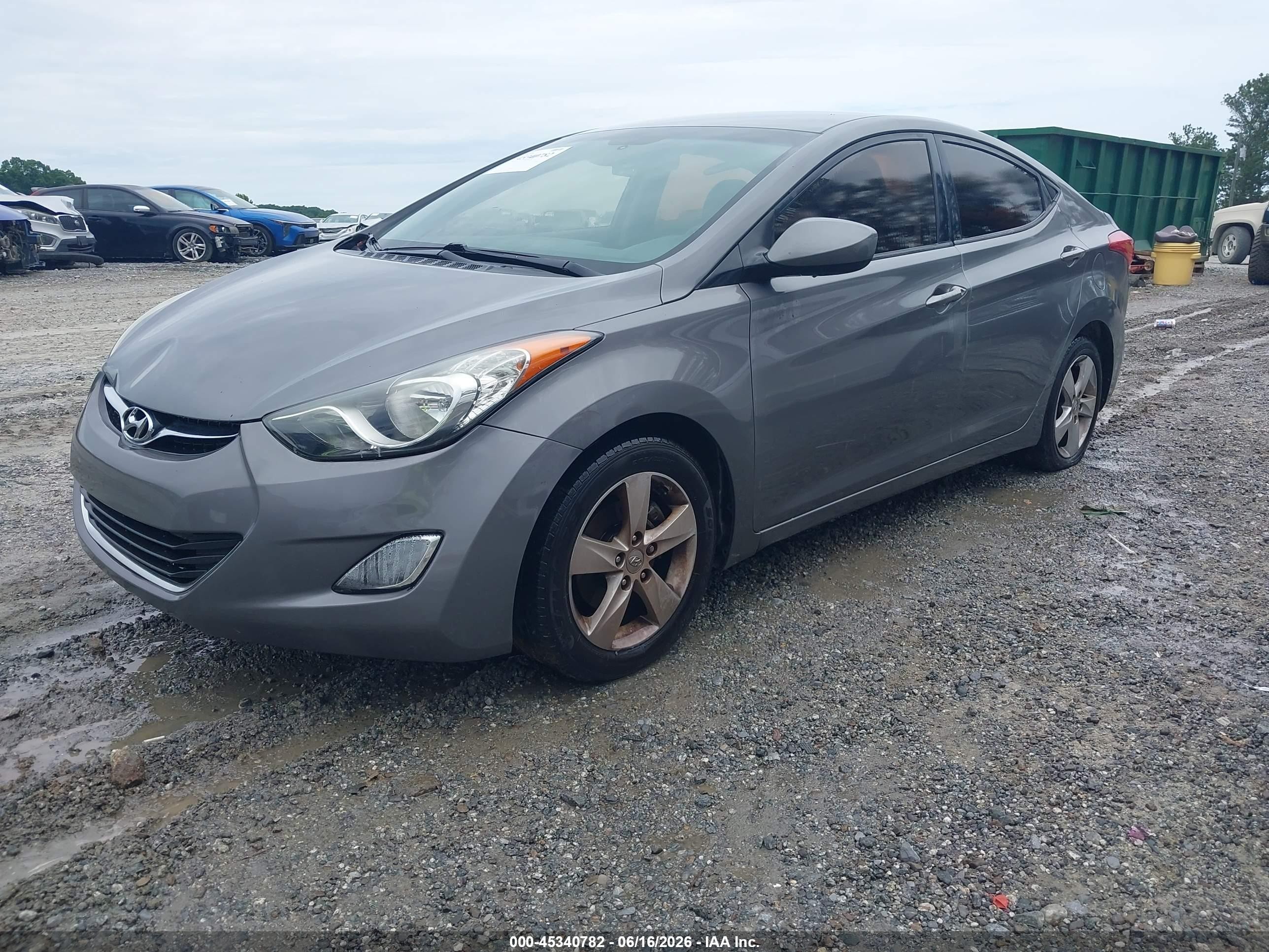 2012 Hyundai Elantra Gls Gray vin: 5NPDH4AE2CH094238