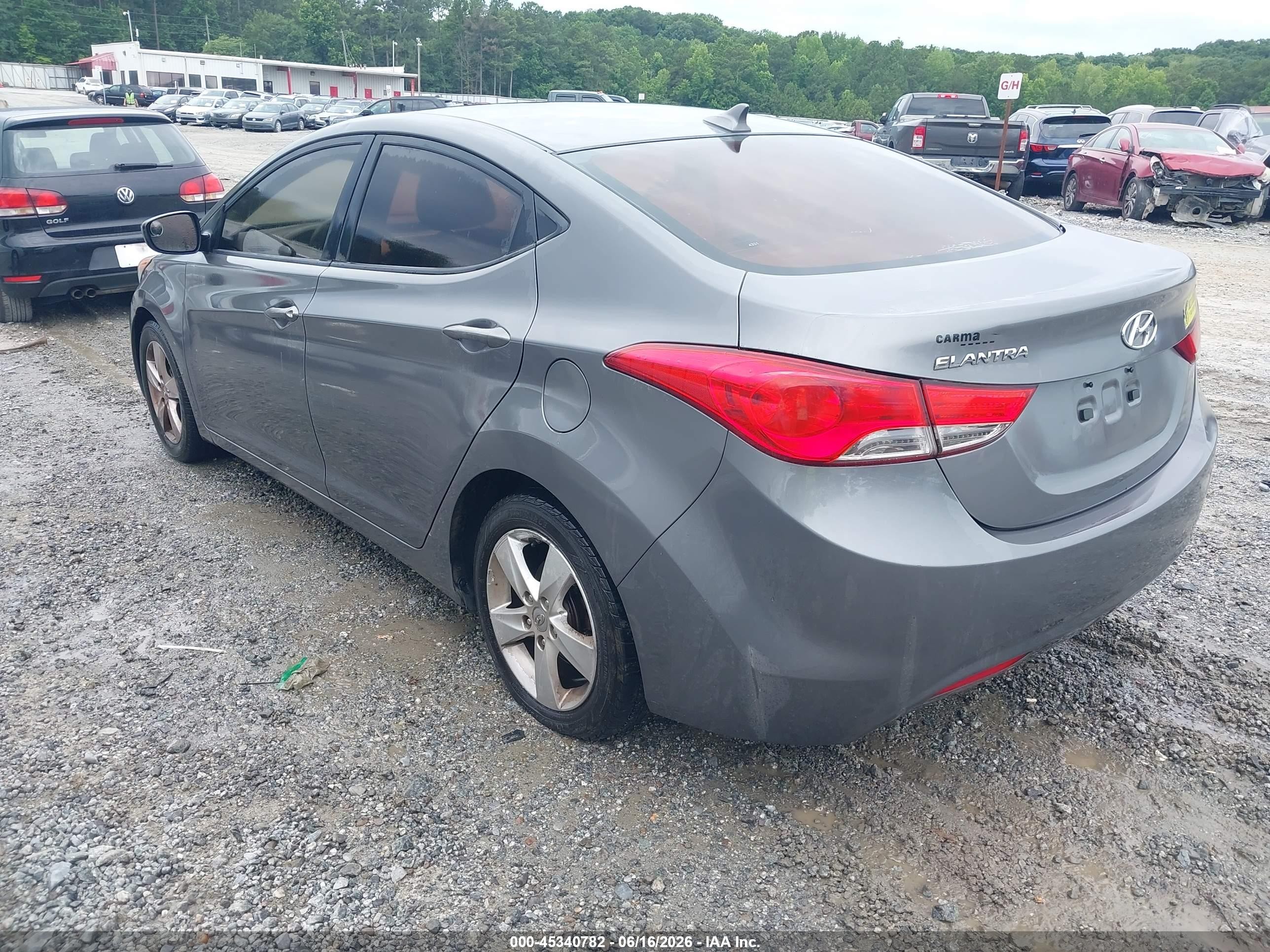 2012 Hyundai Elantra Gls Gray vin: 5NPDH4AE2CH094238