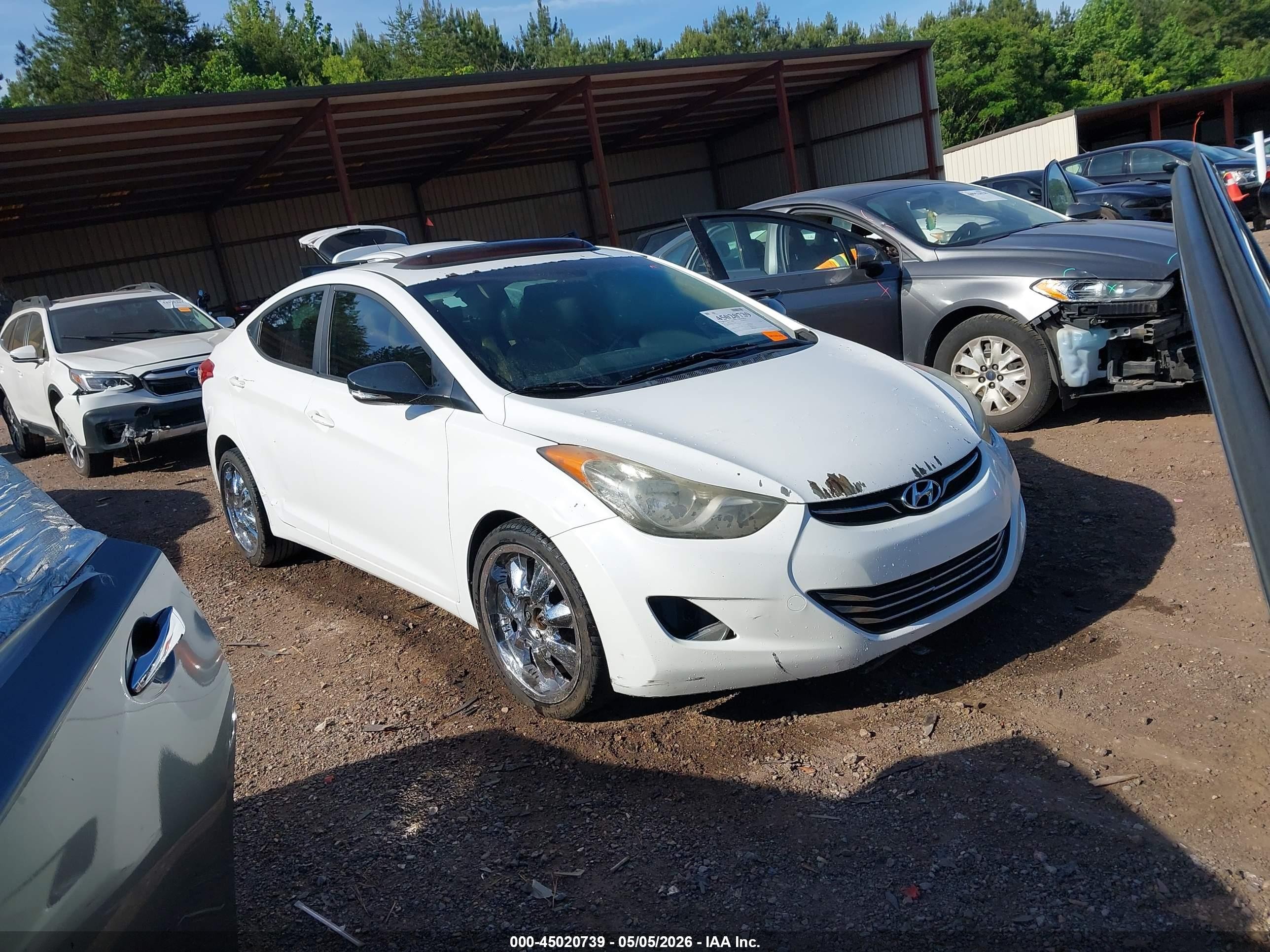 2012 Hyundai Elantra Limited White vin: 5NPDH4AE2CH118246