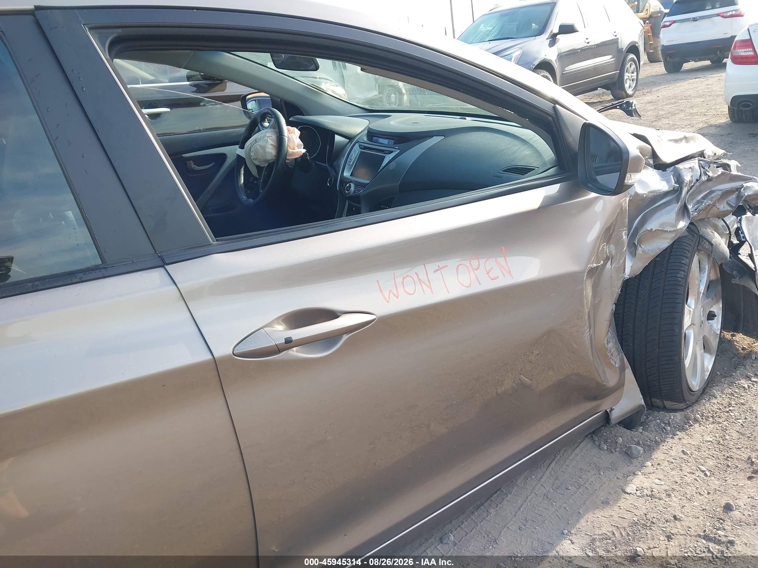 2012 Hyundai Elantra Limited Beige vin: 5NPDH4AE2CH120000