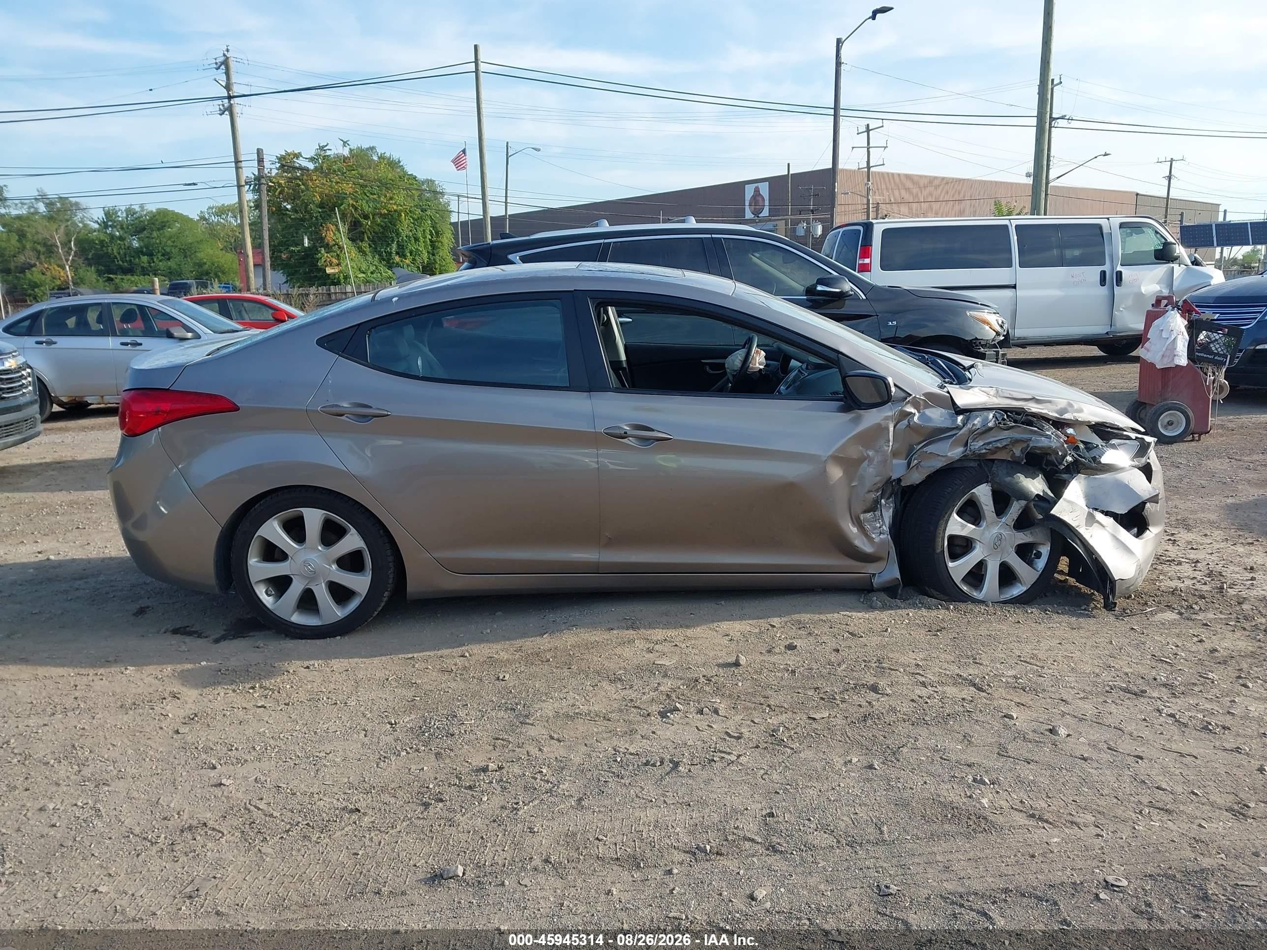 2012 Hyundai Elantra Limited Beige vin: 5NPDH4AE2CH120000