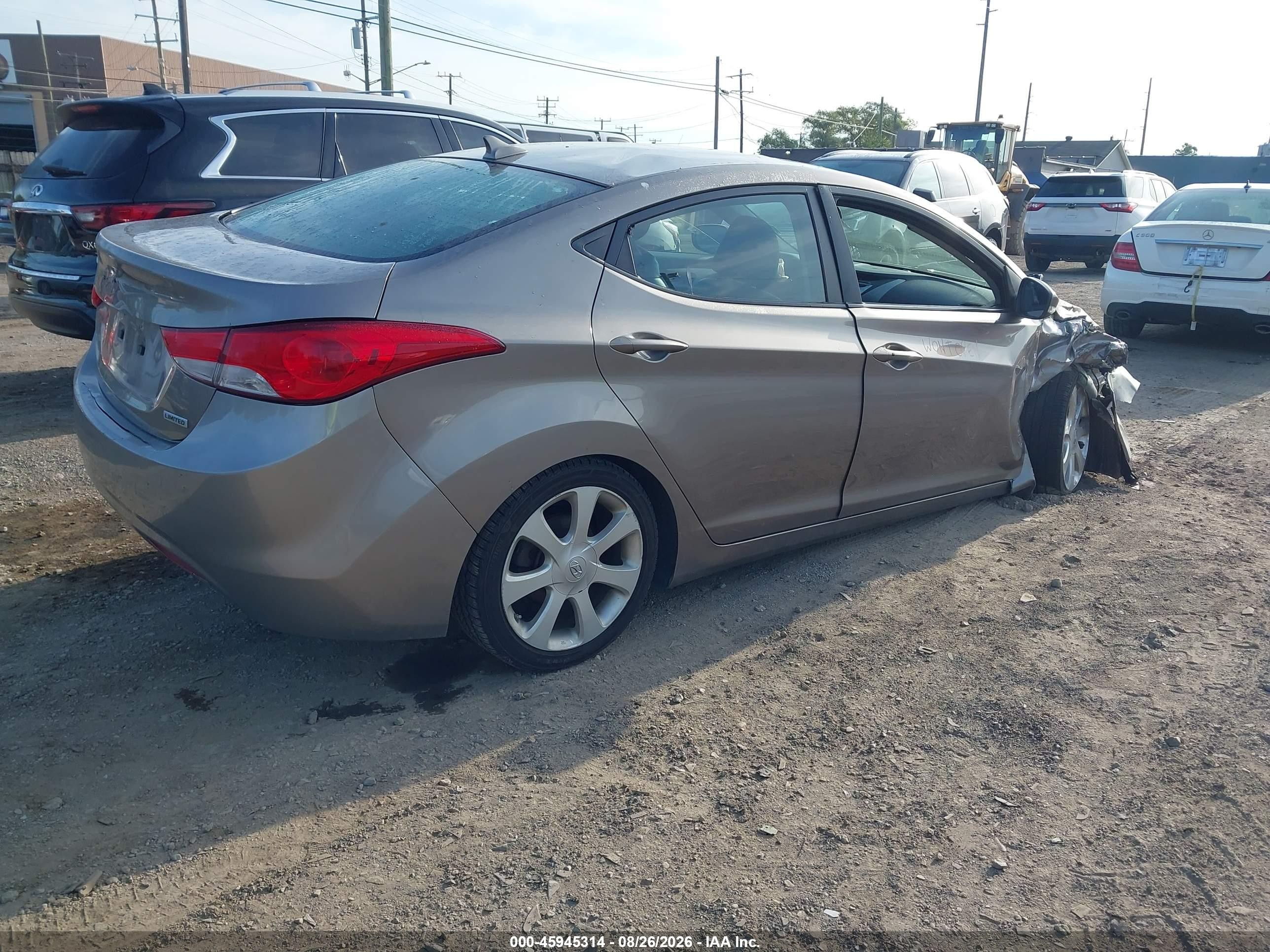 2012 Hyundai Elantra Limited Beige vin: 5NPDH4AE2CH120000
