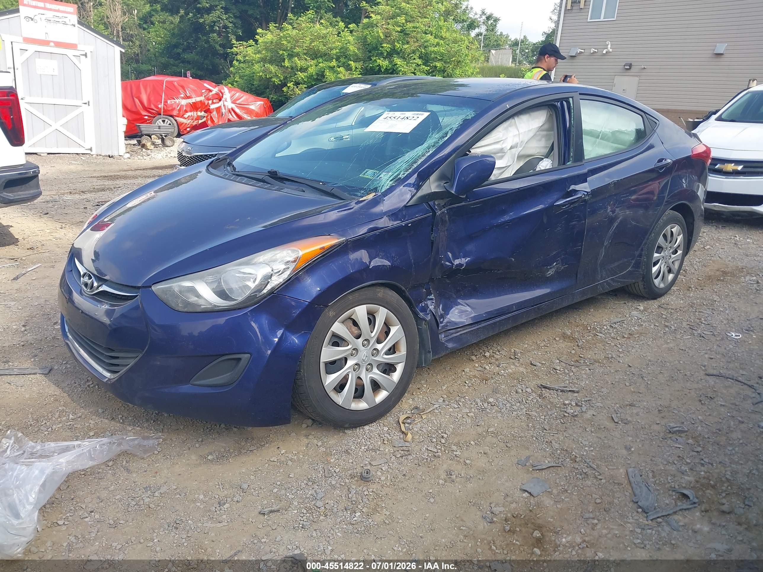 2012 Hyundai Elantra Gls Dark Blue vin: 5NPDH4AE2CH138898