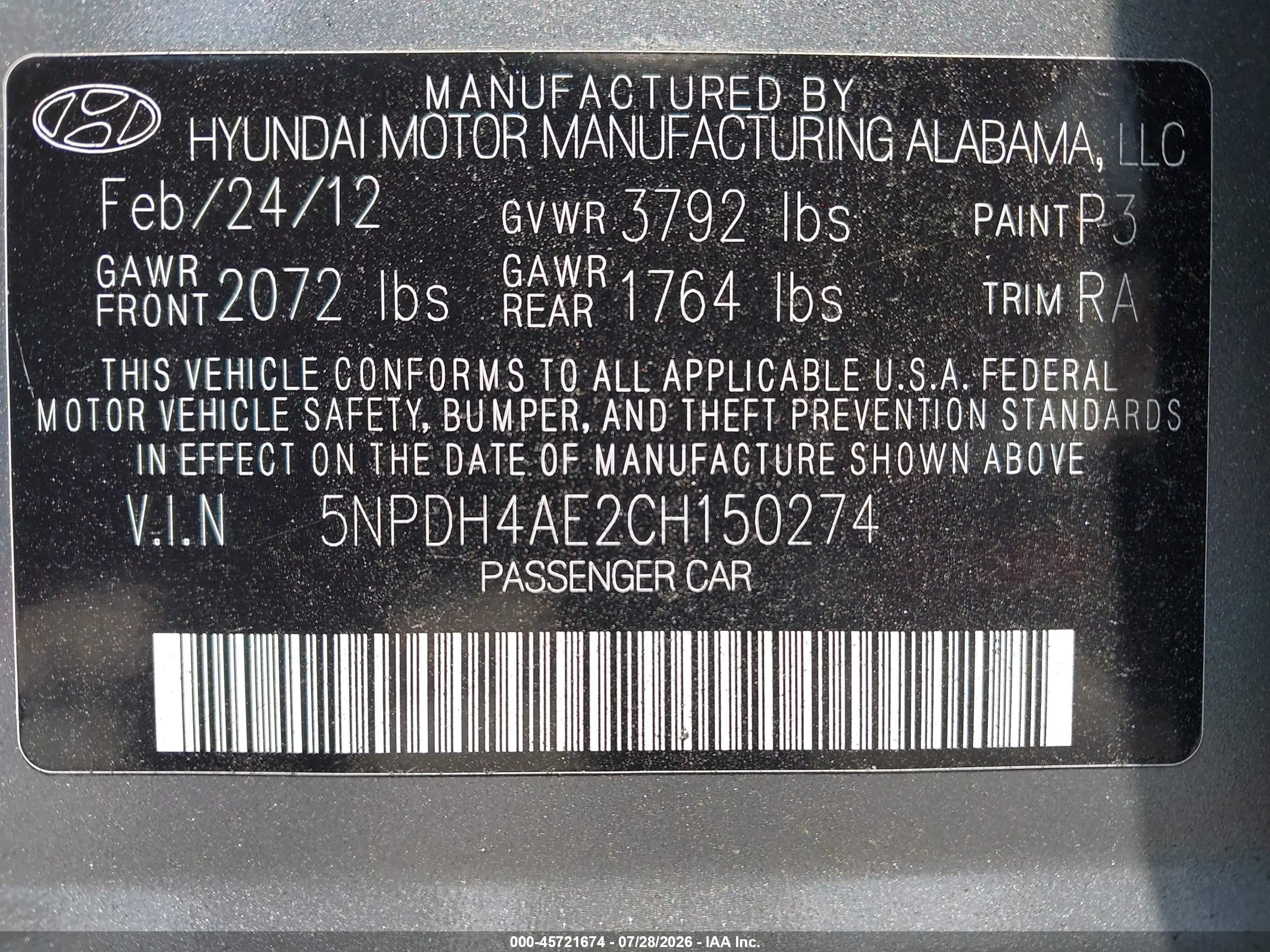 2012 Hyundai Elantra Gls Gray vin: 5NPDH4AE2CH150274