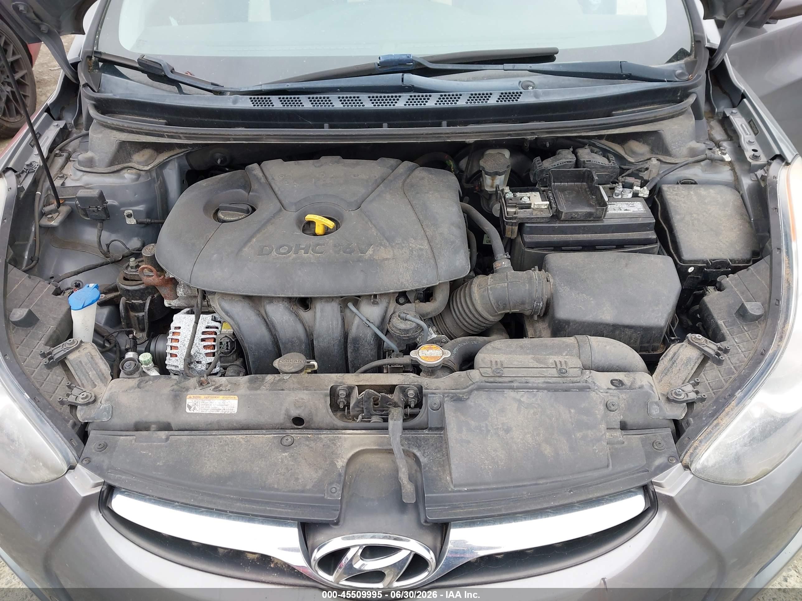 2013 Hyundai Elantra Gls Gray vin: 5NPDH4AE2DH167044