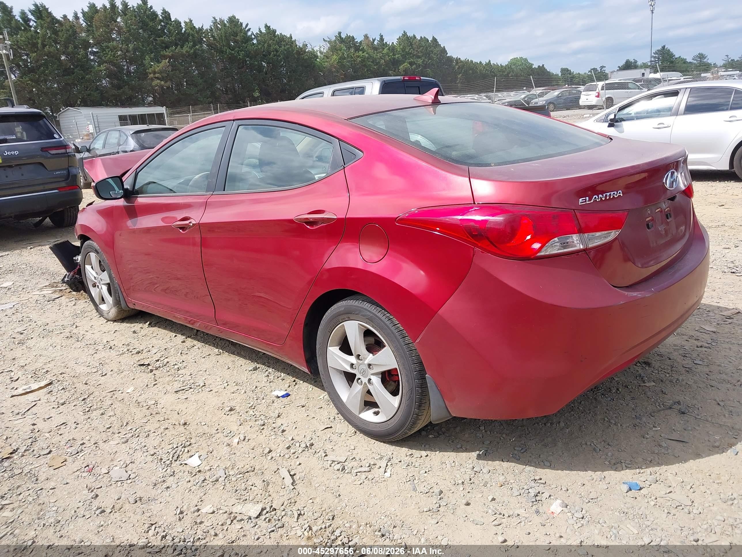 2013 Hyundai Elantra Gls Red vin: 5NPDH4AE2DH182000
