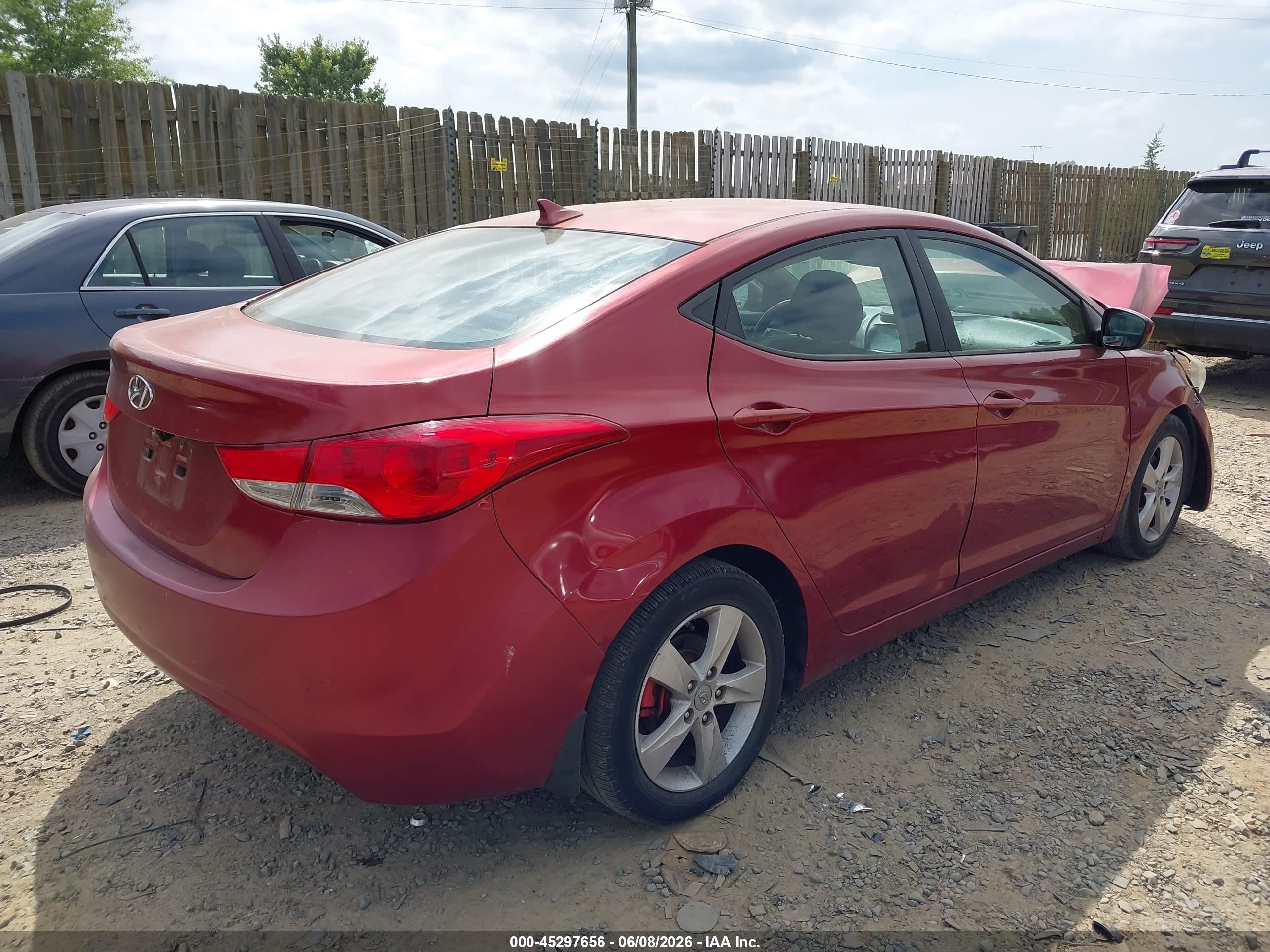 2013 Hyundai Elantra Gls Red vin: 5NPDH4AE2DH182000