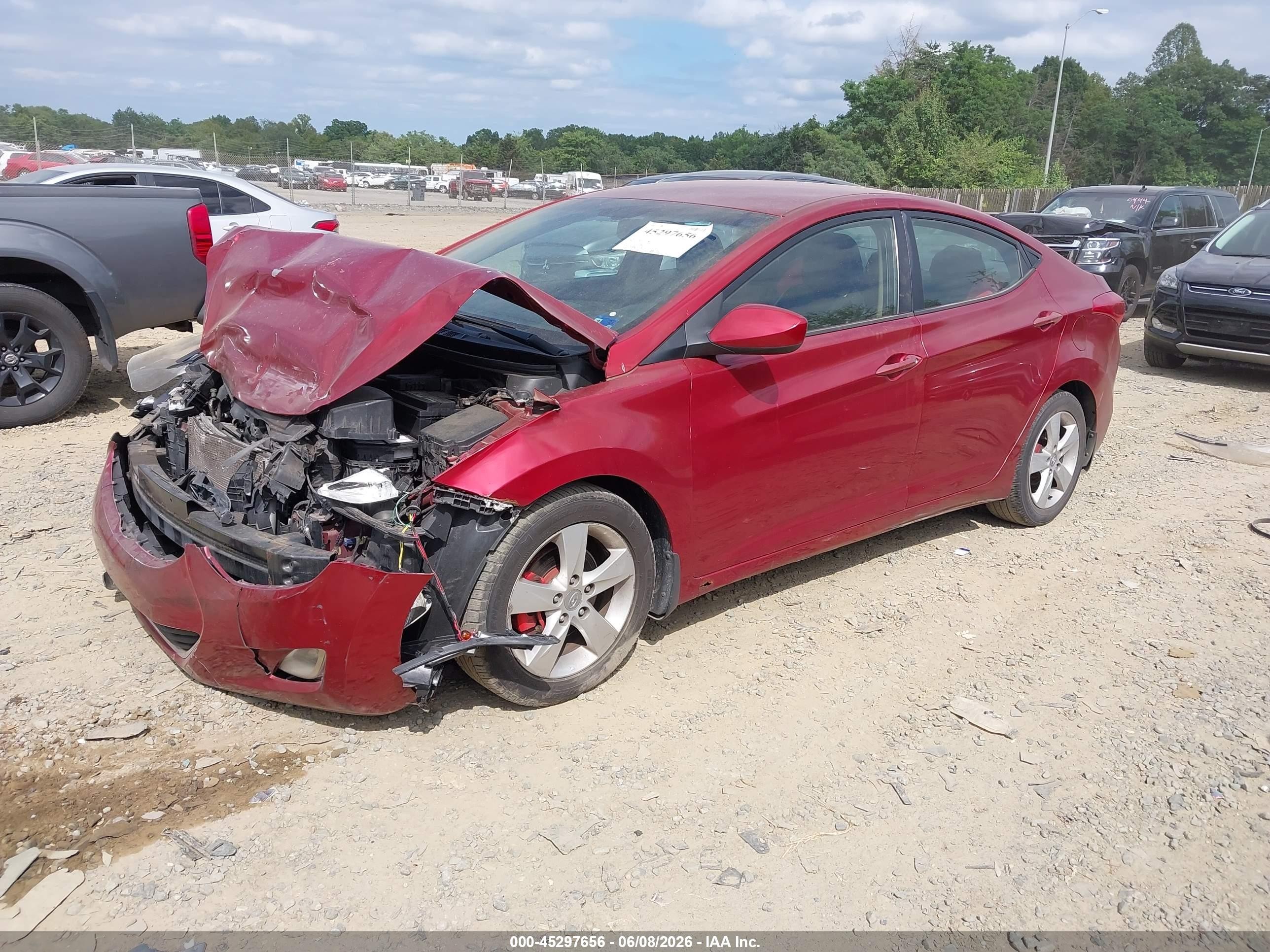 2013 Hyundai Elantra Gls Red vin: 5NPDH4AE2DH182000