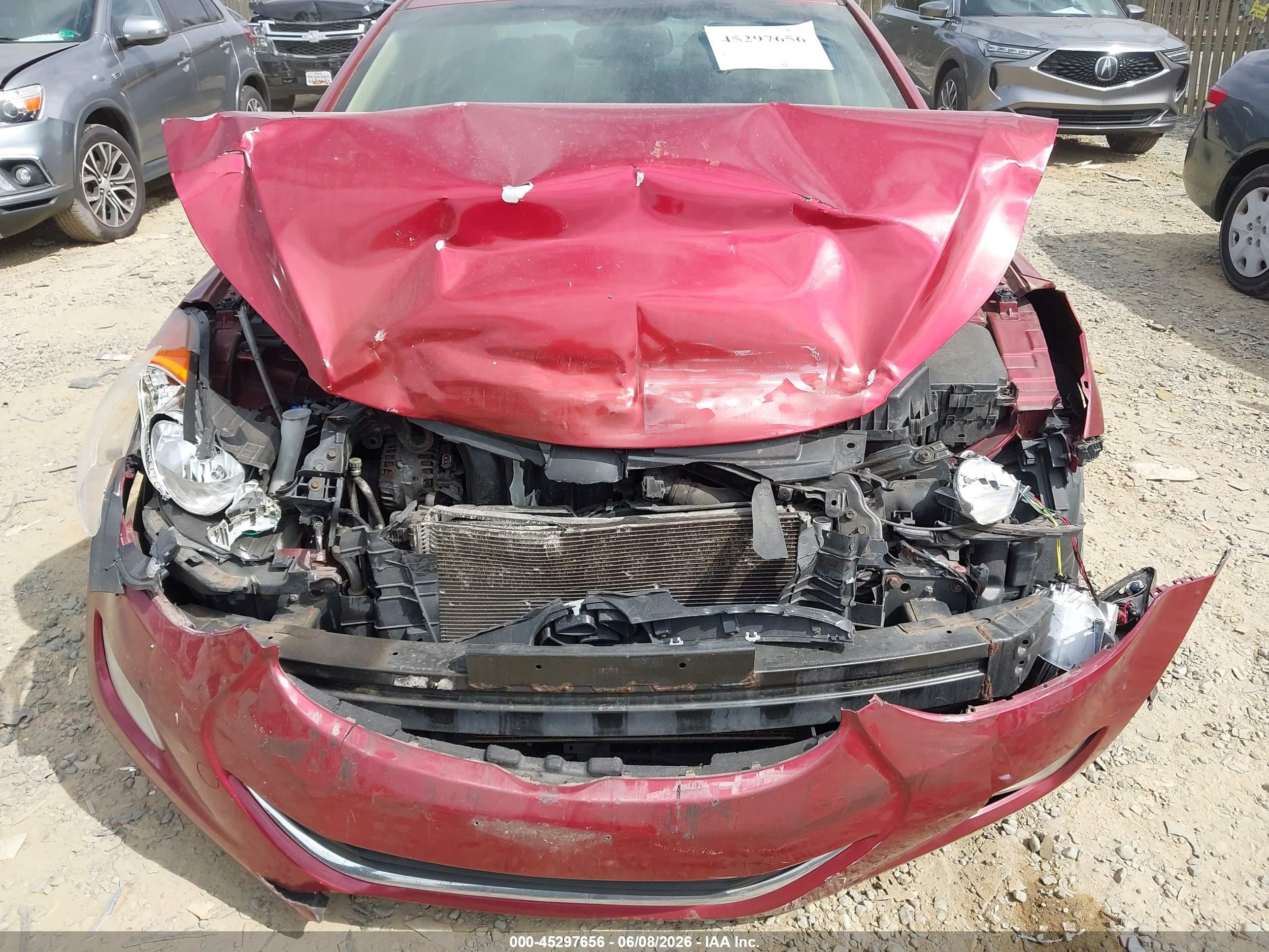2013 Hyundai Elantra Gls Red vin: 5NPDH4AE2DH182000