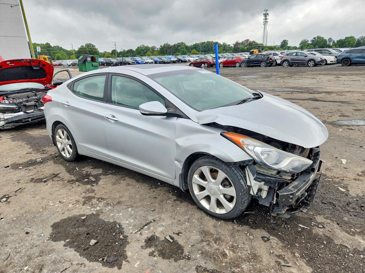 2013 Hyundai Elantra Limited Silver vin: 5NPDH4AE2DH191053