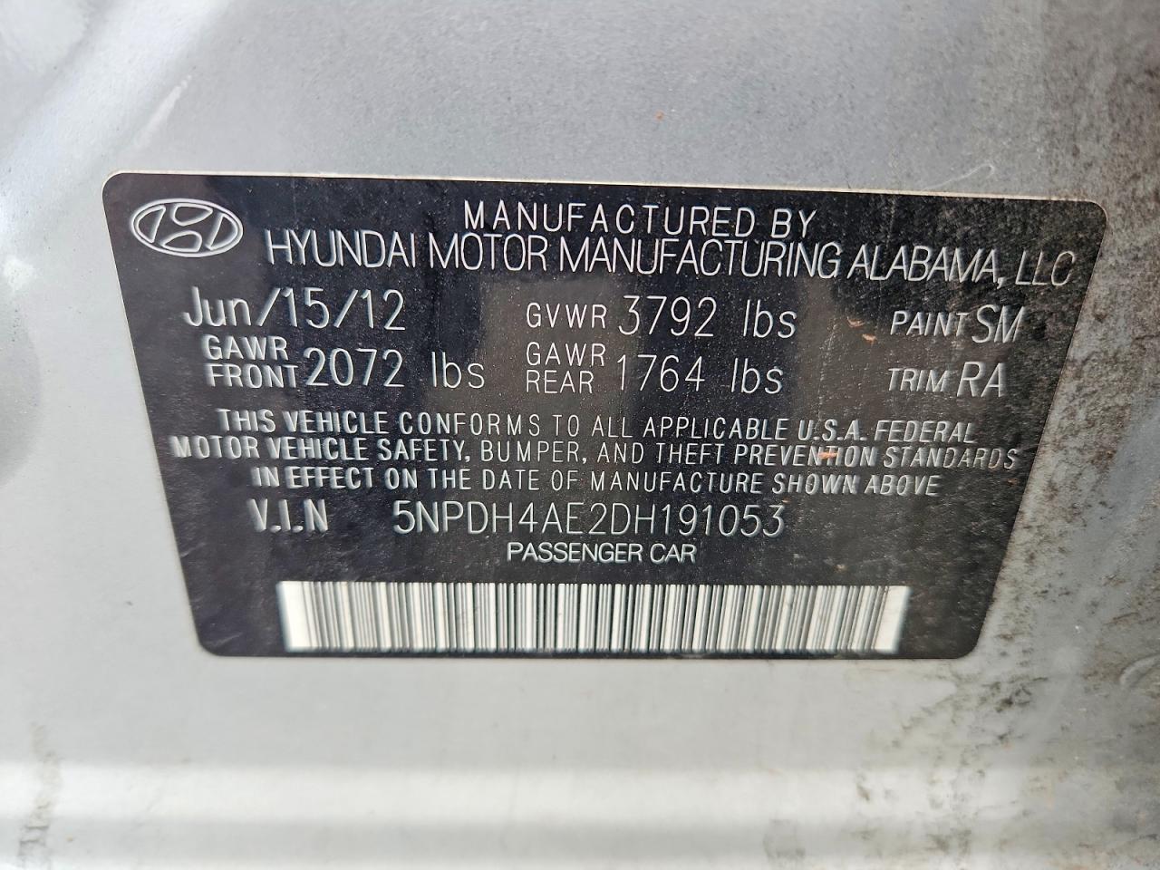 2013 Hyundai Elantra Limited Silver vin: 5NPDH4AE2DH191053