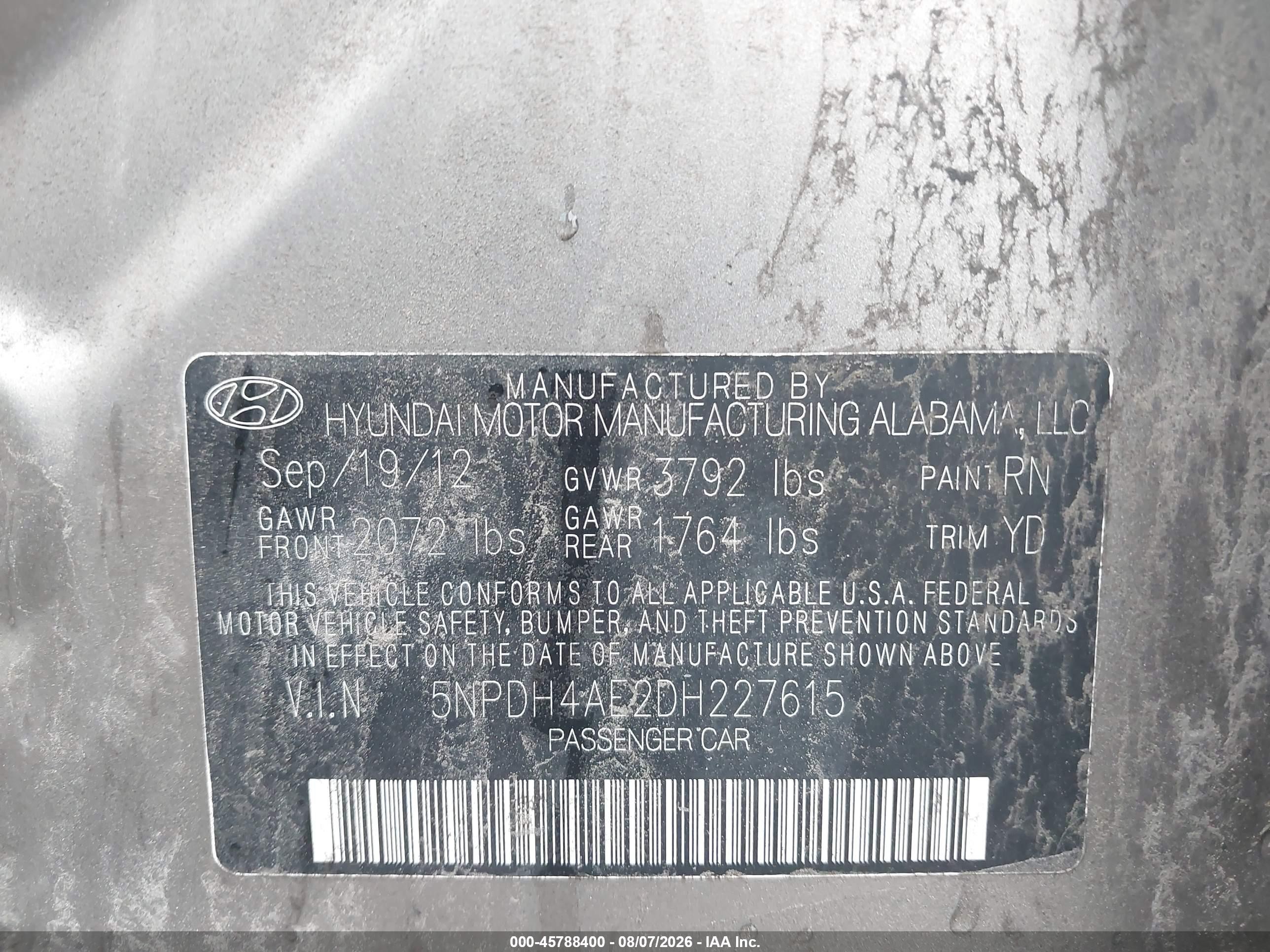 2013 Hyundai Elantra Limited Beige vin: 5NPDH4AE2DH227615