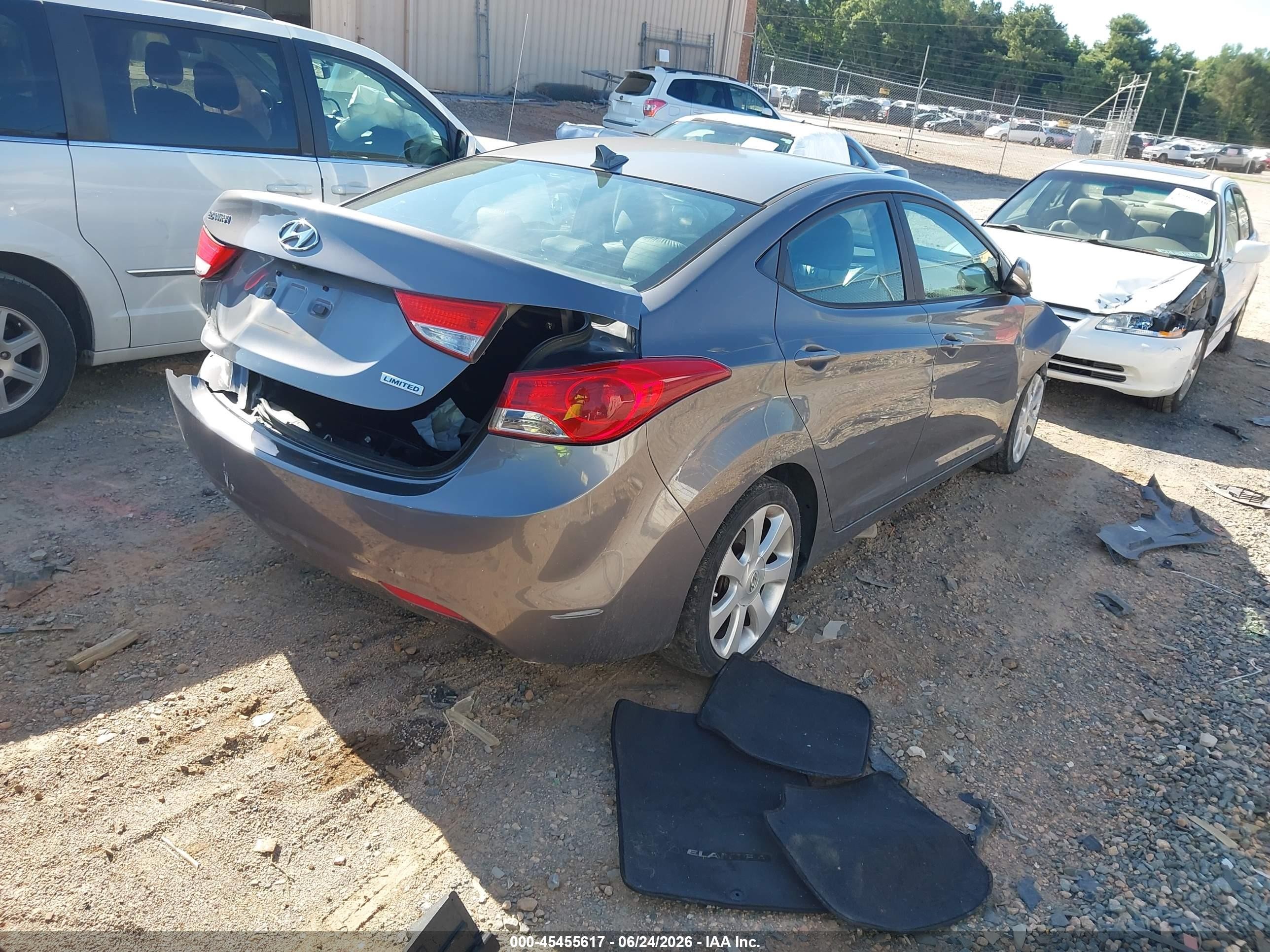 2013 Hyundai Elantra Limited Gray vin: 5NPDH4AE2DH229137