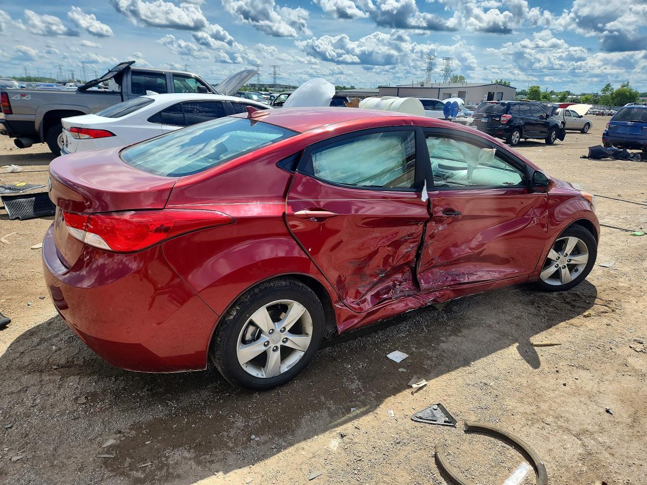 2013 Hyundai Elantra Gls Red vin: 5NPDH4AE2DH229588