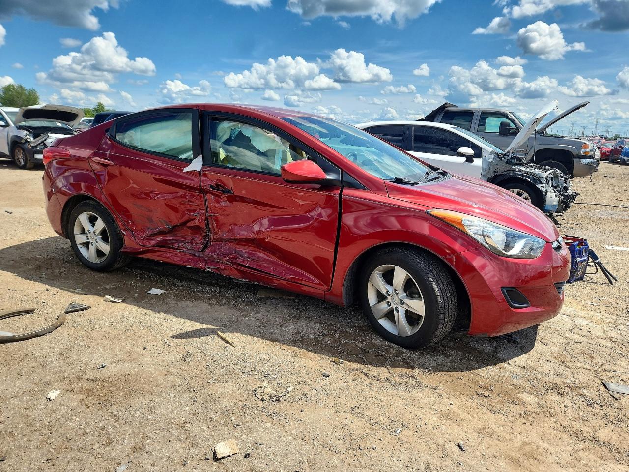 2013 Hyundai Elantra Gls Red vin: 5NPDH4AE2DH229588