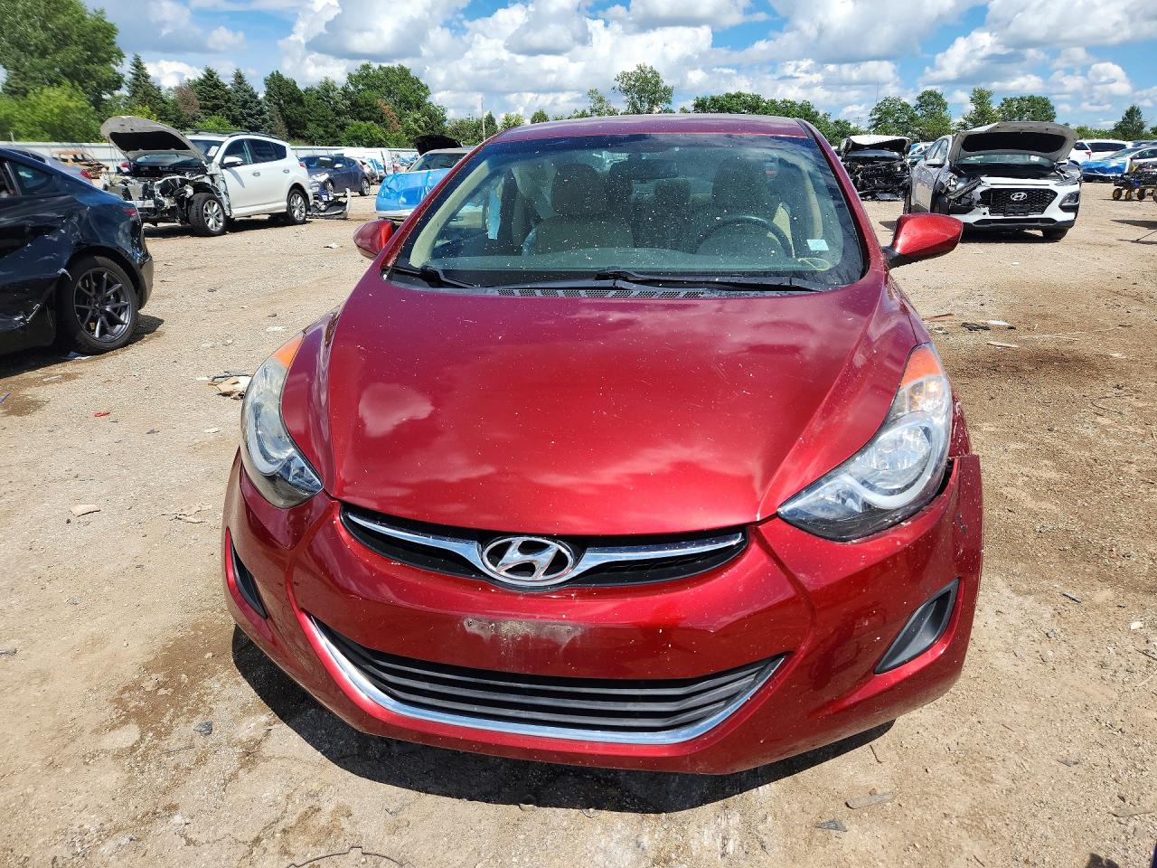 2013 Hyundai Elantra Gls Red vin: 5NPDH4AE2DH229588
