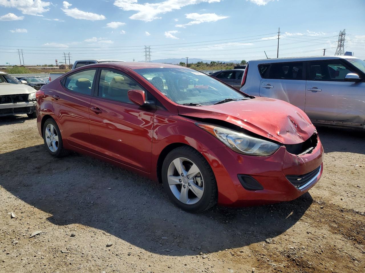 2013 Hyundai Elantra Gls Red vin: 5NPDH4AE2DH248299