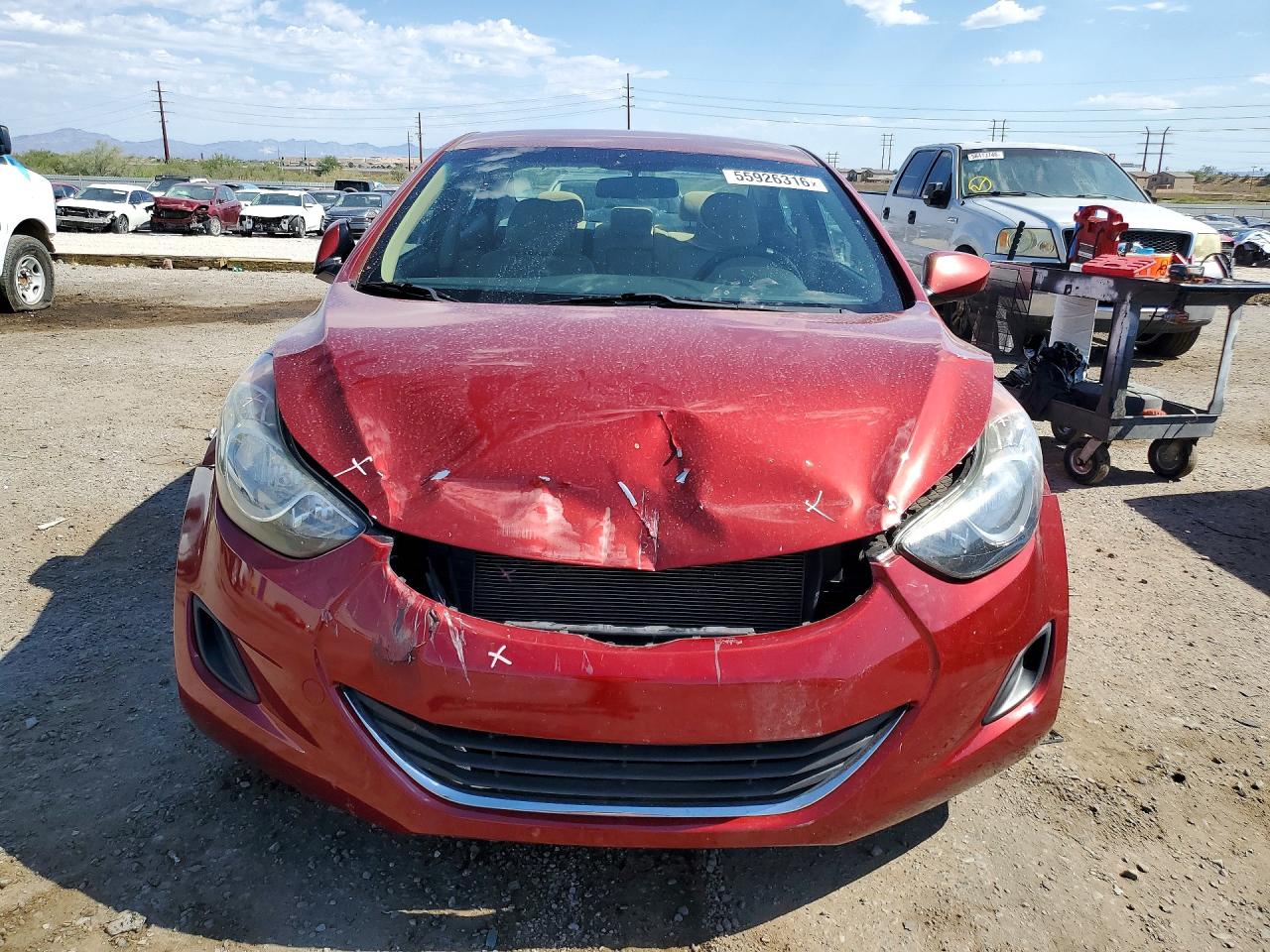 2013 Hyundai Elantra Gls Red vin: 5NPDH4AE2DH248299