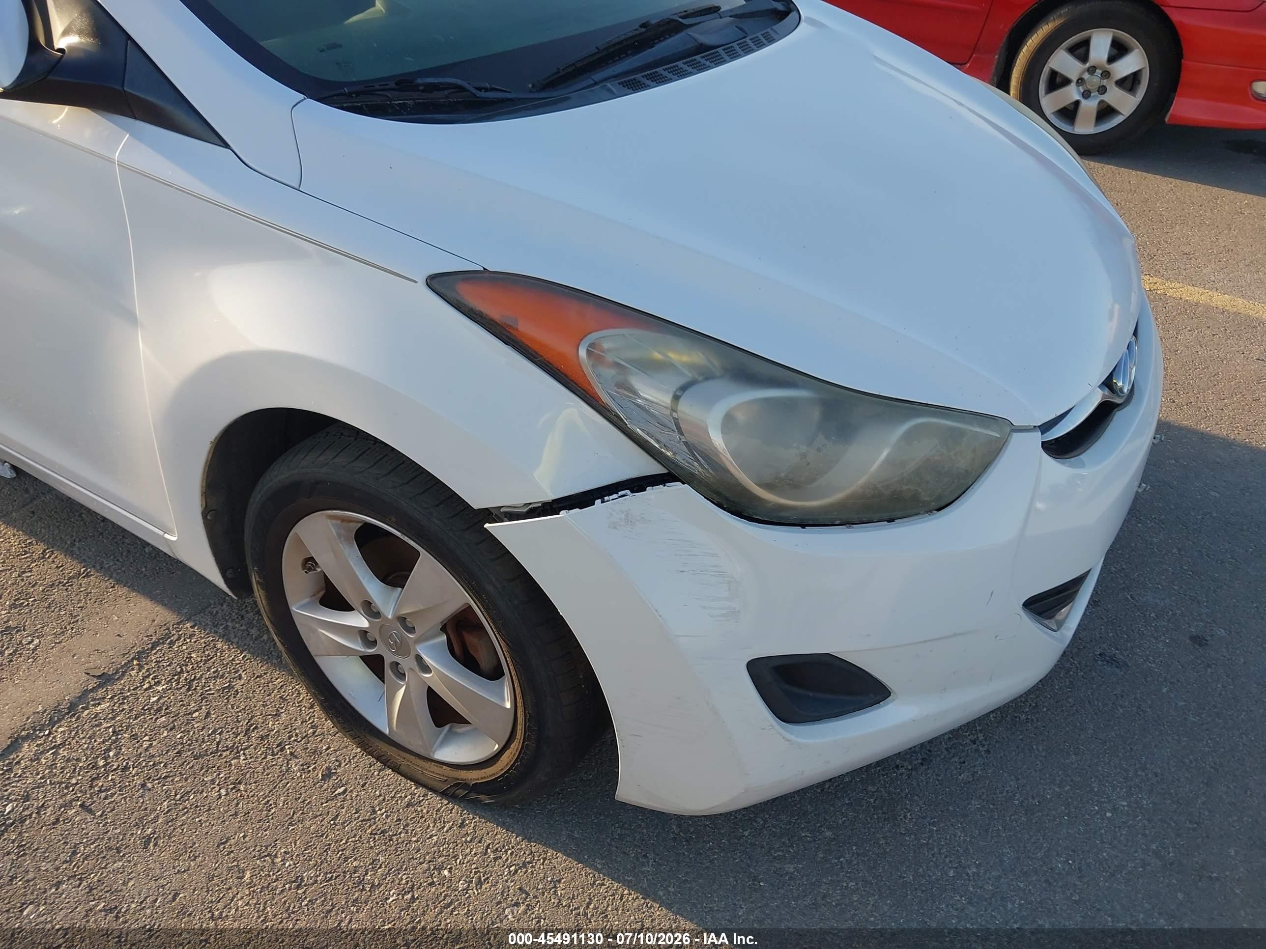 2013 Hyundai Elantra Gls White vin: 5NPDH4AE2DH249176