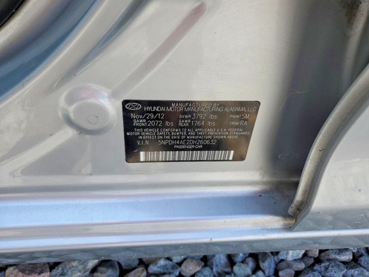 2013 Hyundai Elantra Gls Silver vin: 5NPDH4AE2DH260632