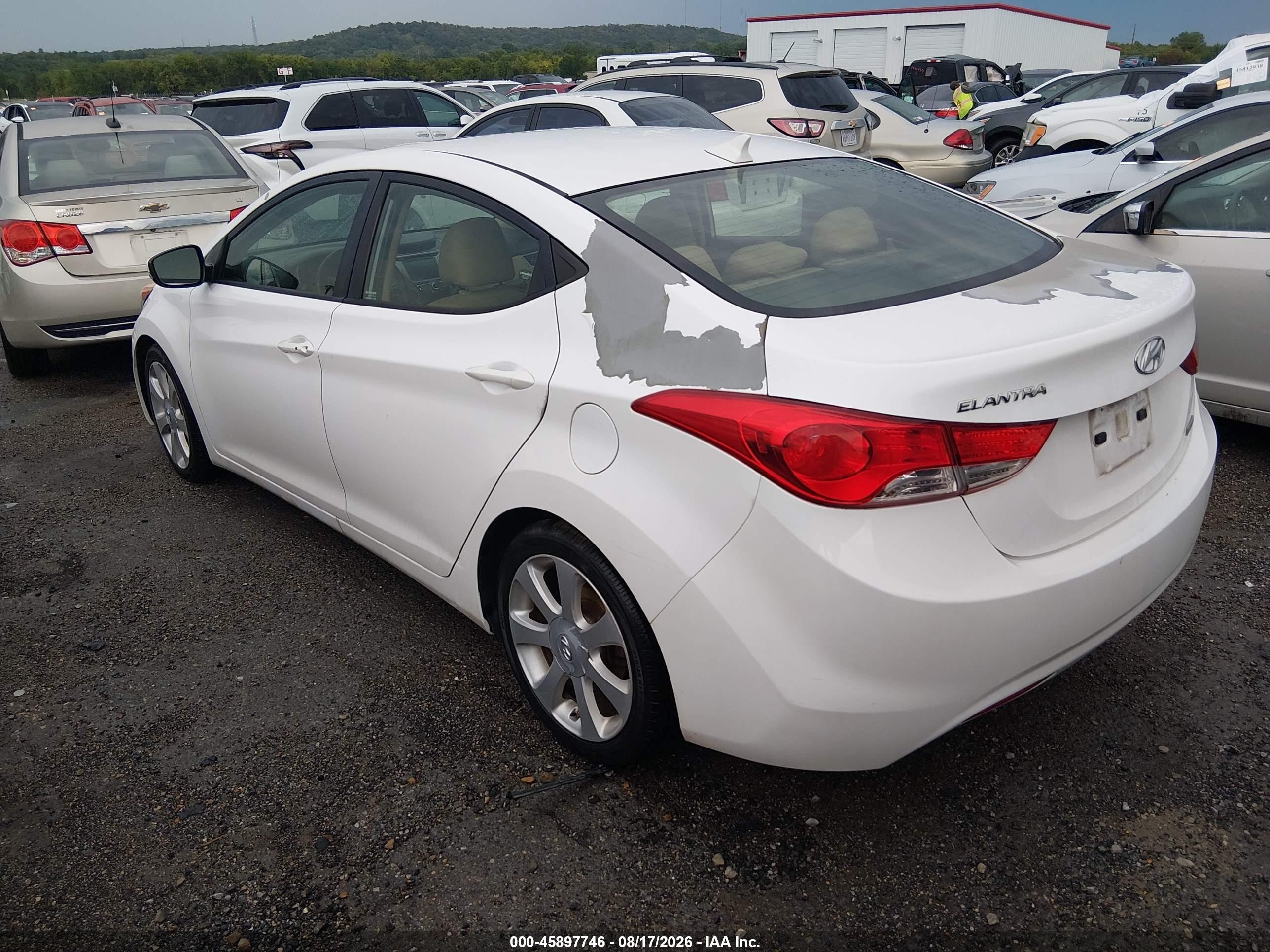 2013 Hyundai Elantra Limited White vin: 5NPDH4AE2DH270271