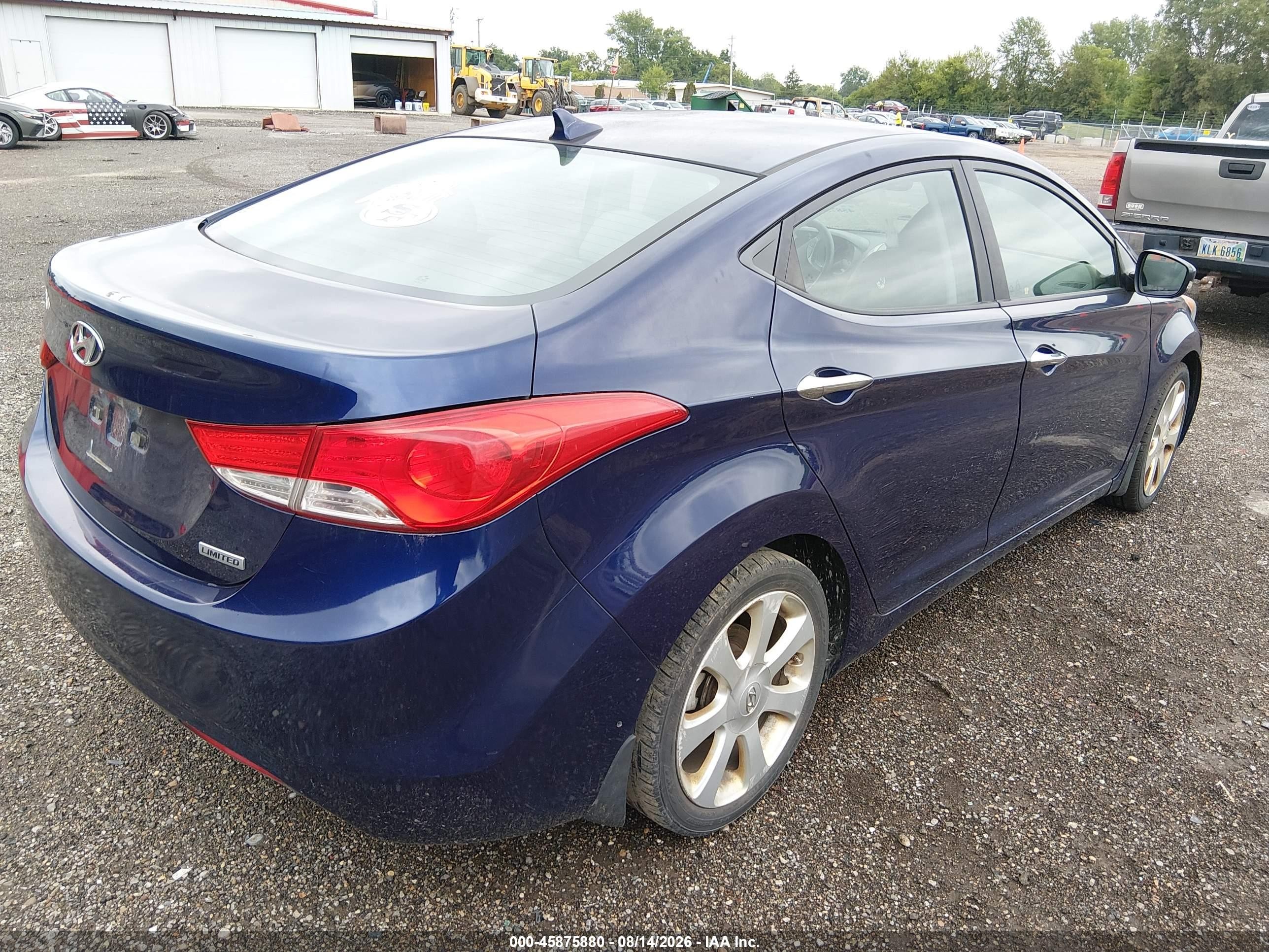 2013 Hyundai Elantra Limited Blue vin: 5NPDH4AE2DH273302