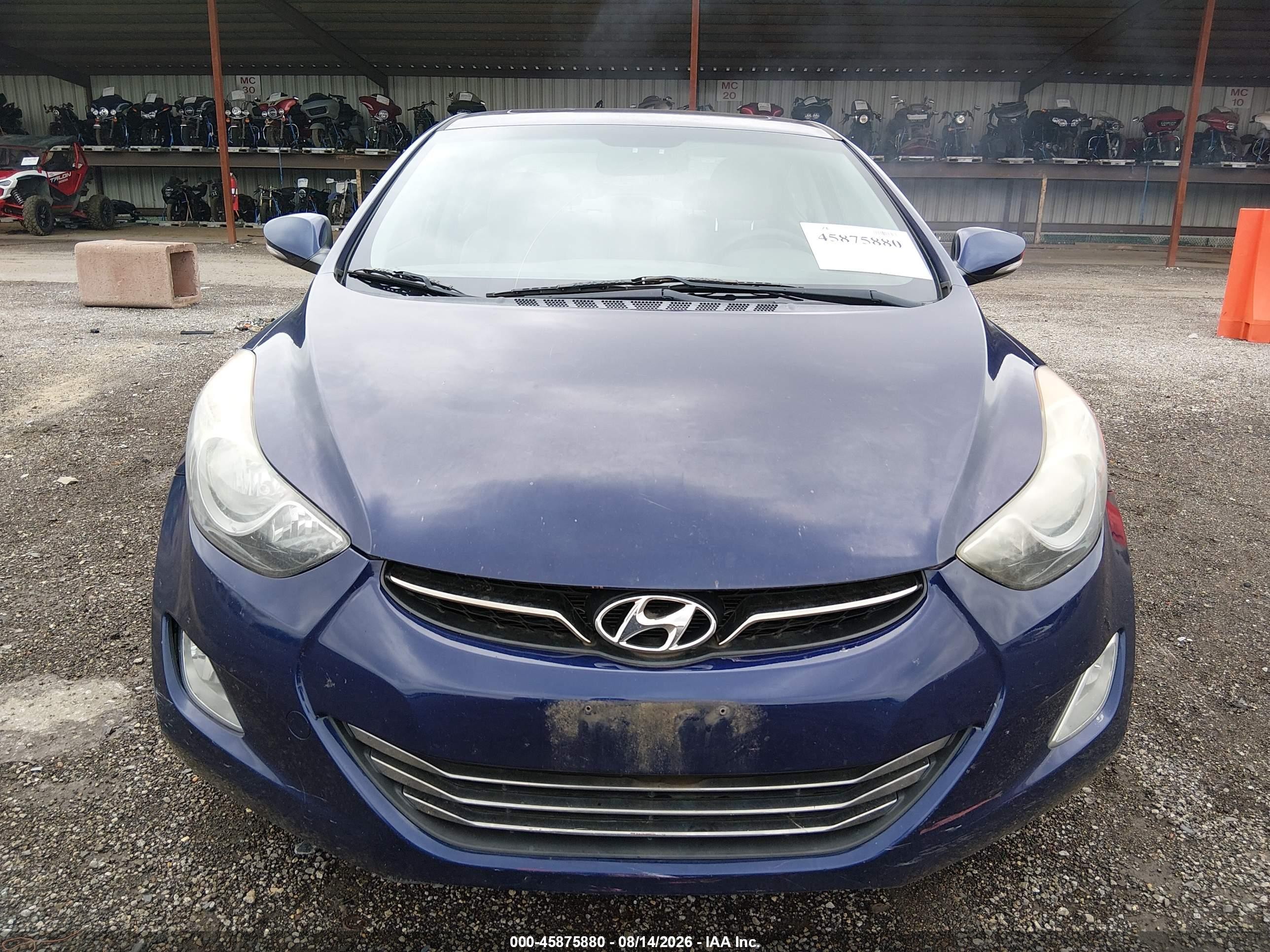 2013 Hyundai Elantra Limited Blue vin: 5NPDH4AE2DH273302