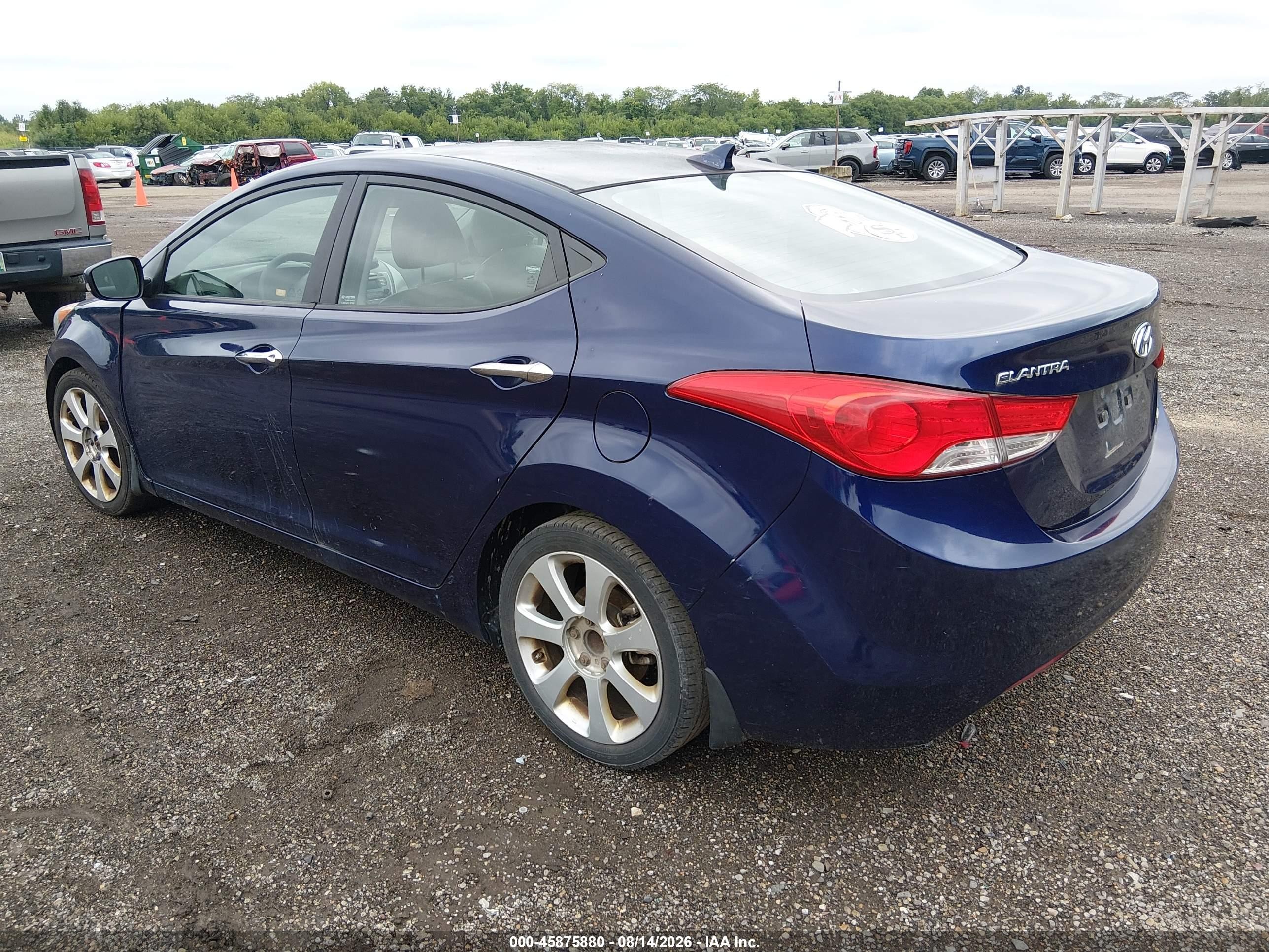 2013 Hyundai Elantra Limited Blue vin: 5NPDH4AE2DH273302