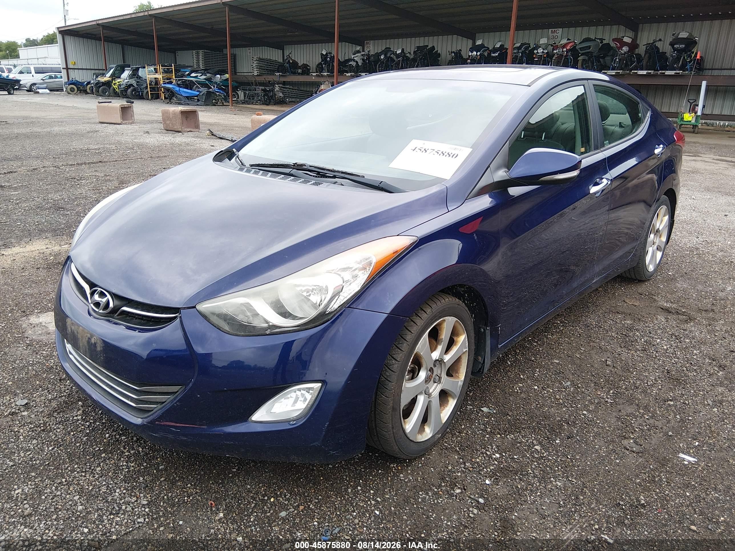 2013 Hyundai Elantra Limited Blue vin: 5NPDH4AE2DH273302