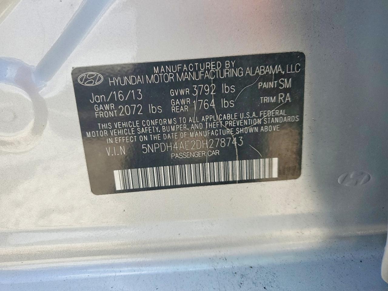 2013 Hyundai Elantra Gls Silver vin: 5NPDH4AE2DH278743