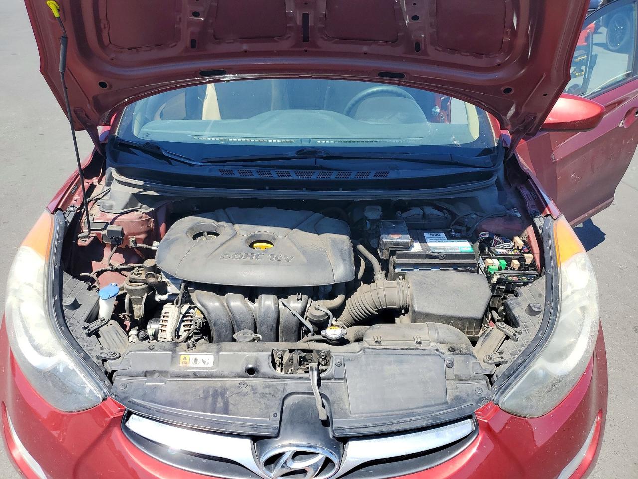 2013 Hyundai Elantra Gls Red vin: 5NPDH4AE2DH281156