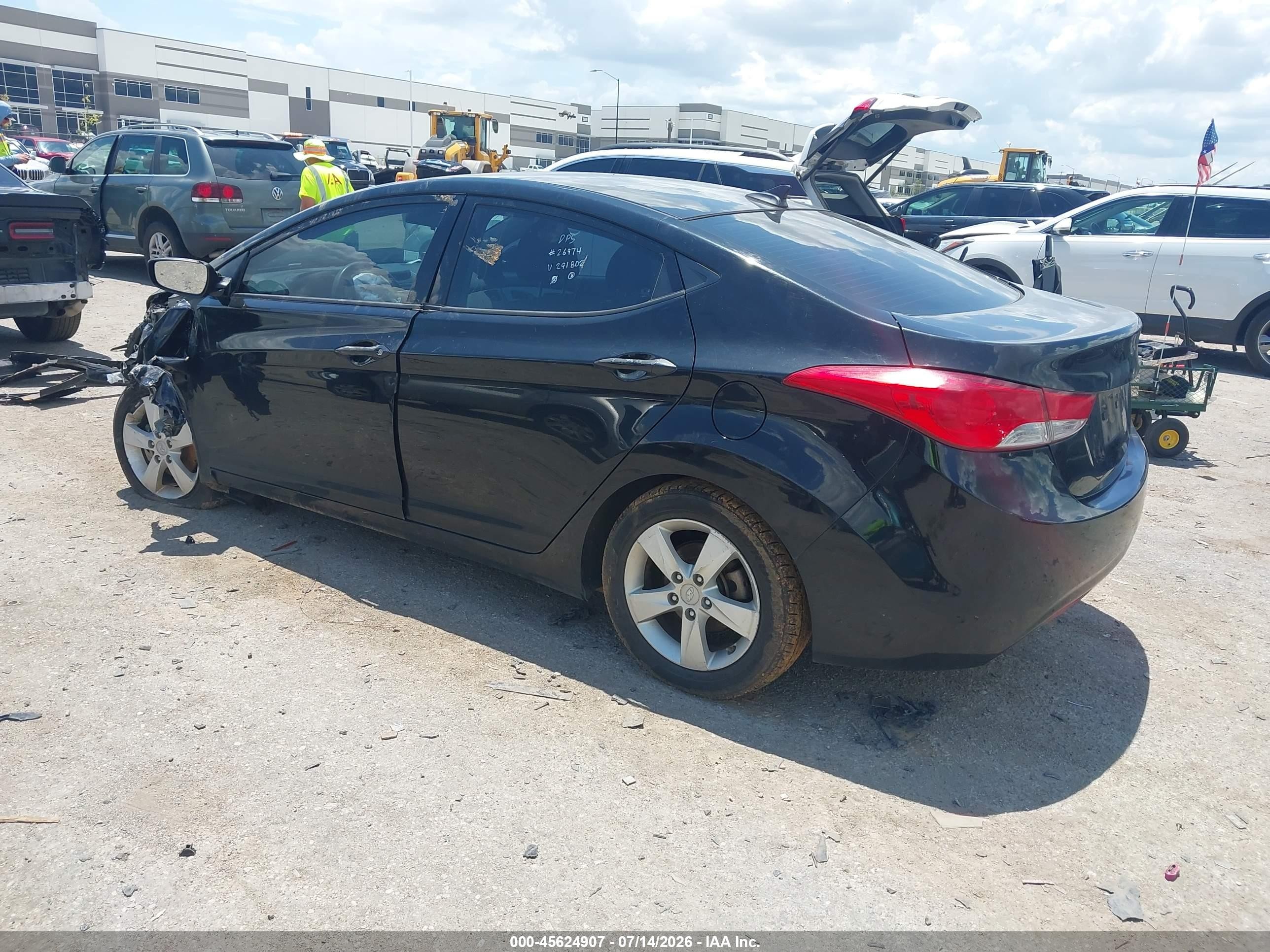 2013 Hyundai Elantra Gls Black vin: 5NPDH4AE2DH291802