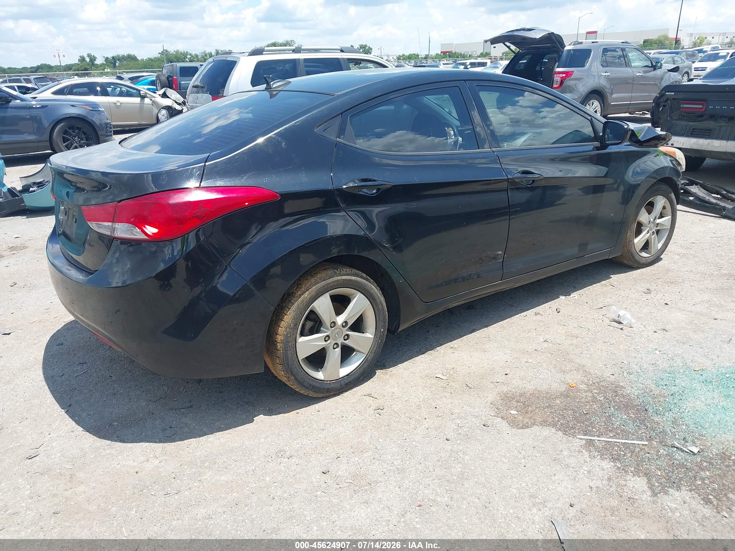 2013 Hyundai Elantra Gls Black vin: 5NPDH4AE2DH291802
