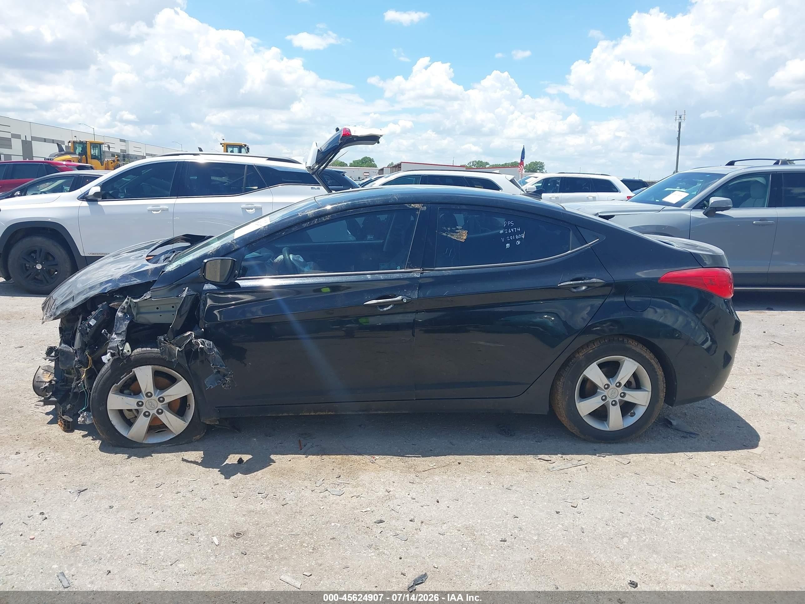 2013 Hyundai Elantra Gls Black vin: 5NPDH4AE2DH291802