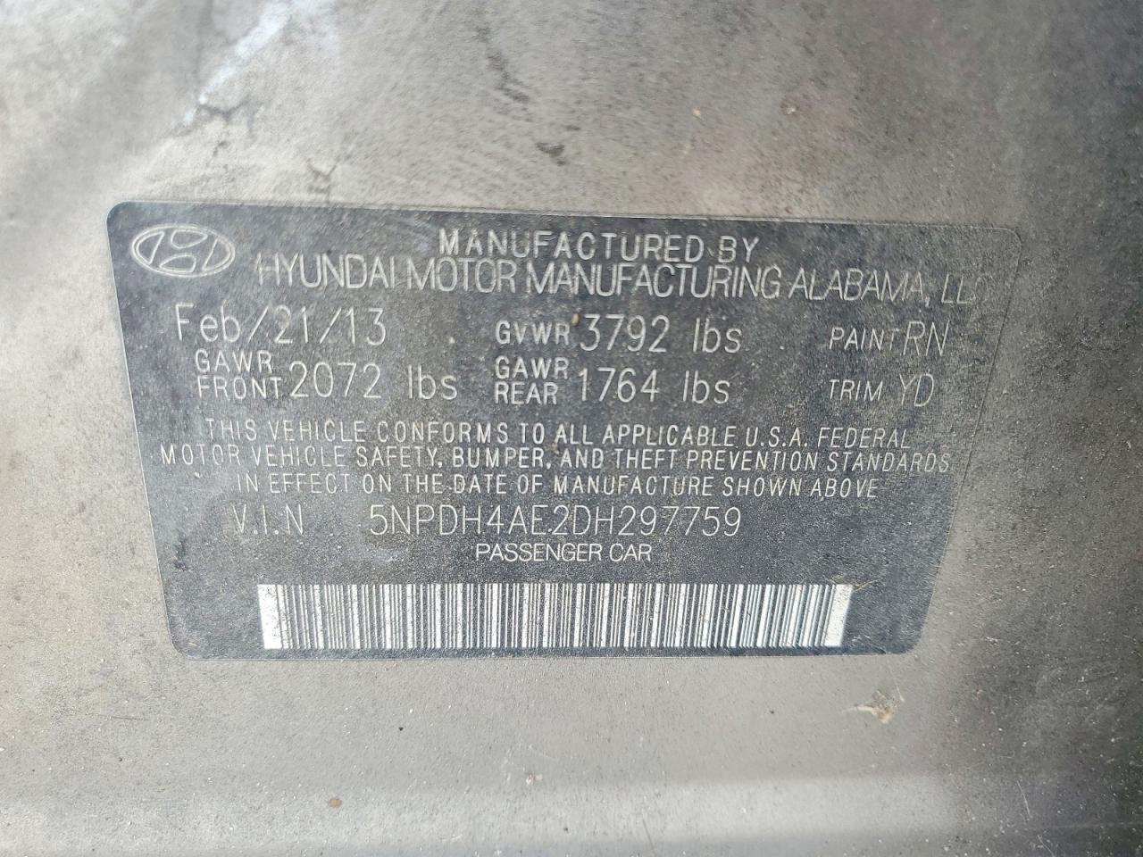 2013 Hyundai Elantra Gls Silver vin: 5NPDH4AE2DH297759