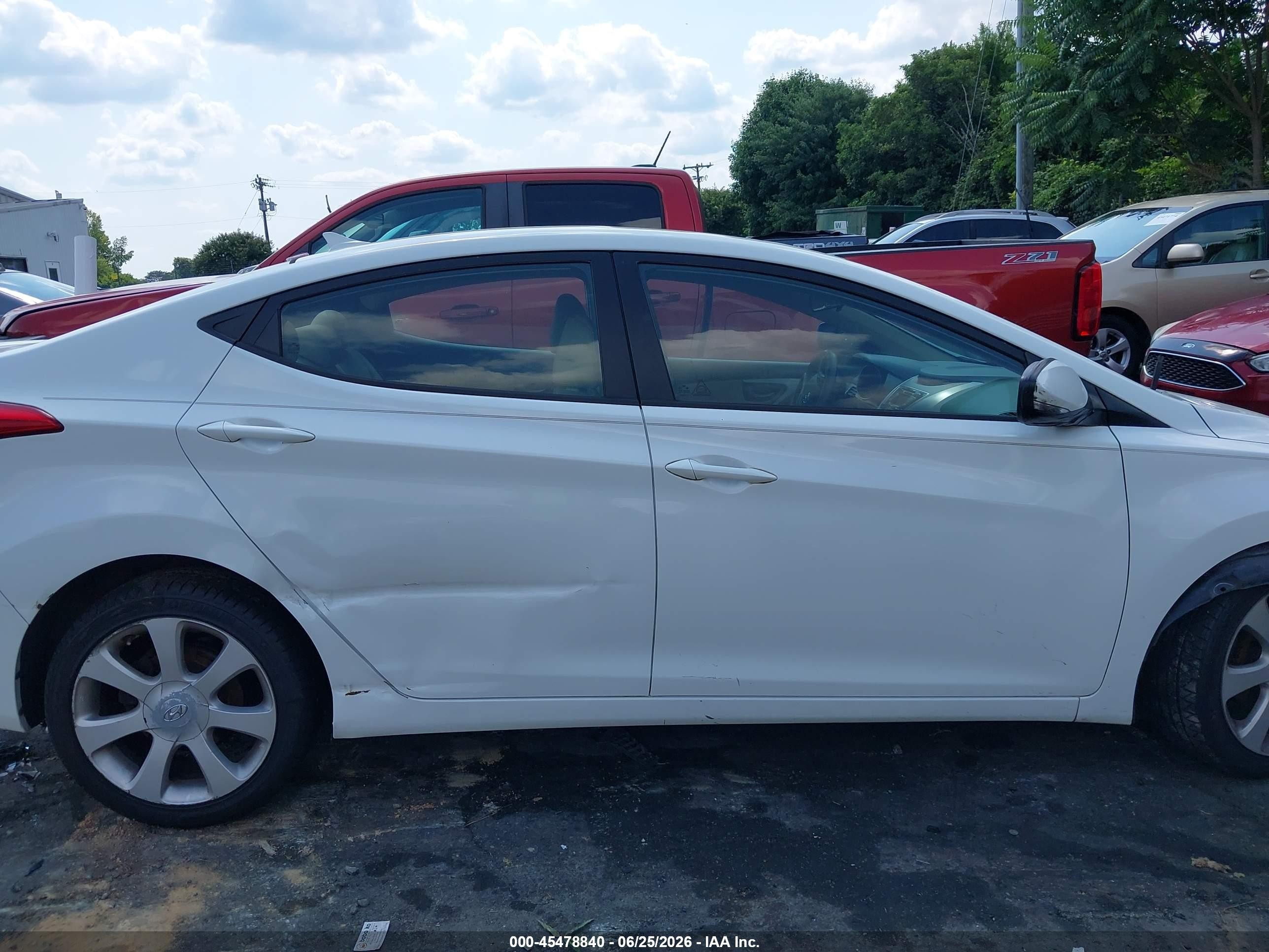 2013 Hyundai Elantra Limited White vin: 5NPDH4AE2DH306055