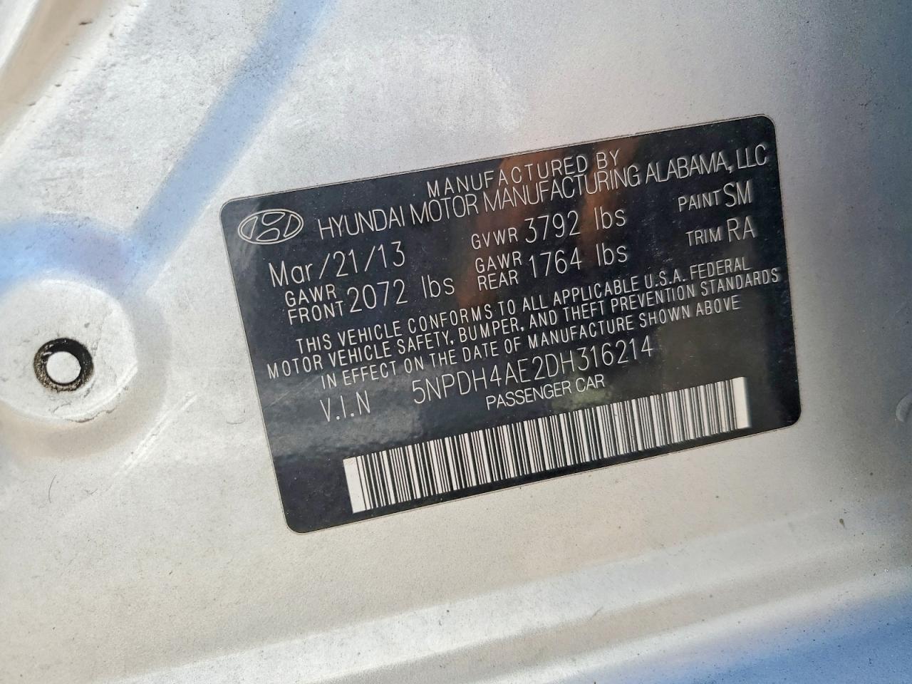 2013 Hyundai Elantra Gls Silver vin: 5NPDH4AE2DH316214