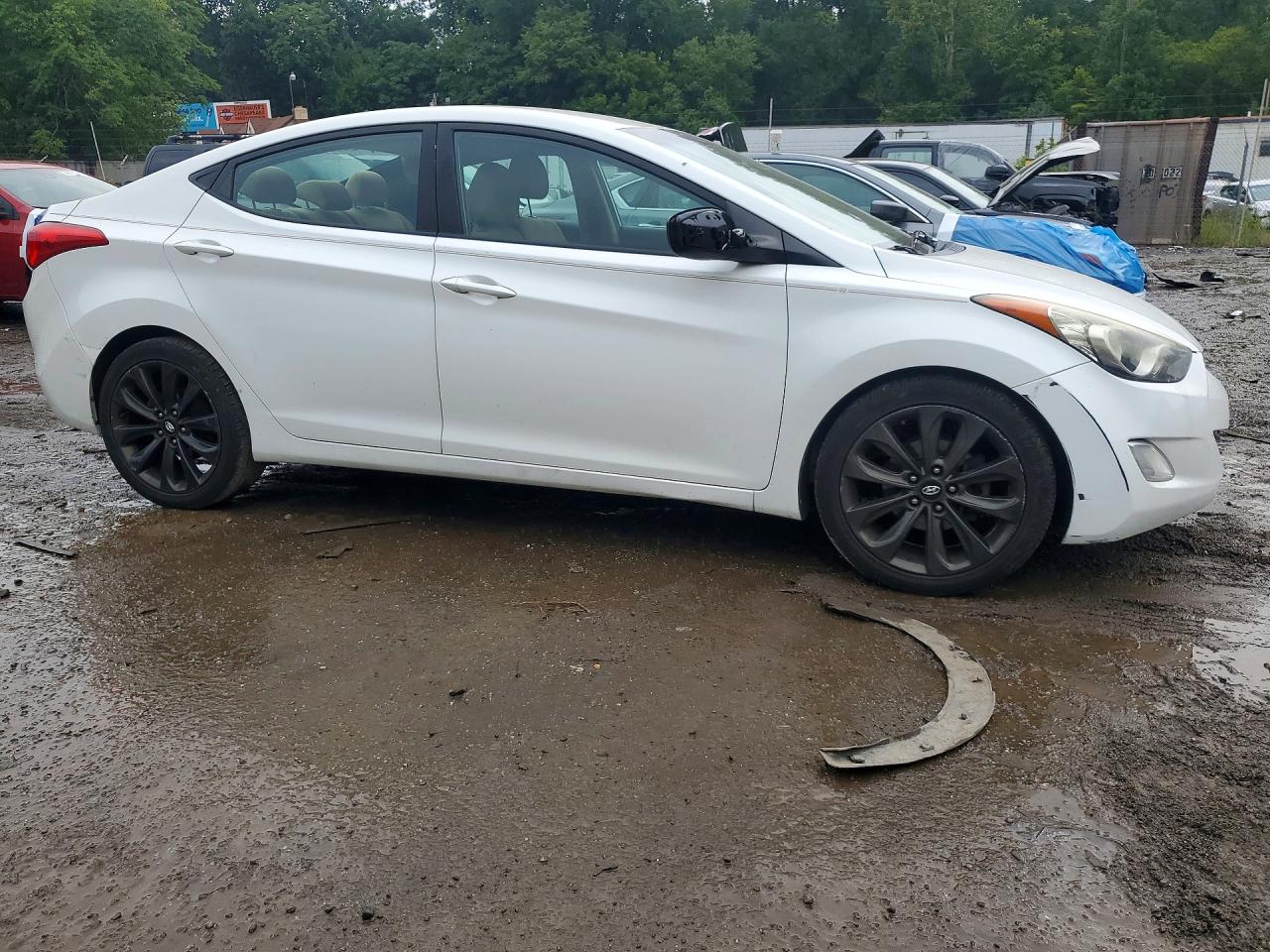 2013 Hyundai Elantra Gls White vin: 5NPDH4AE2DH316553