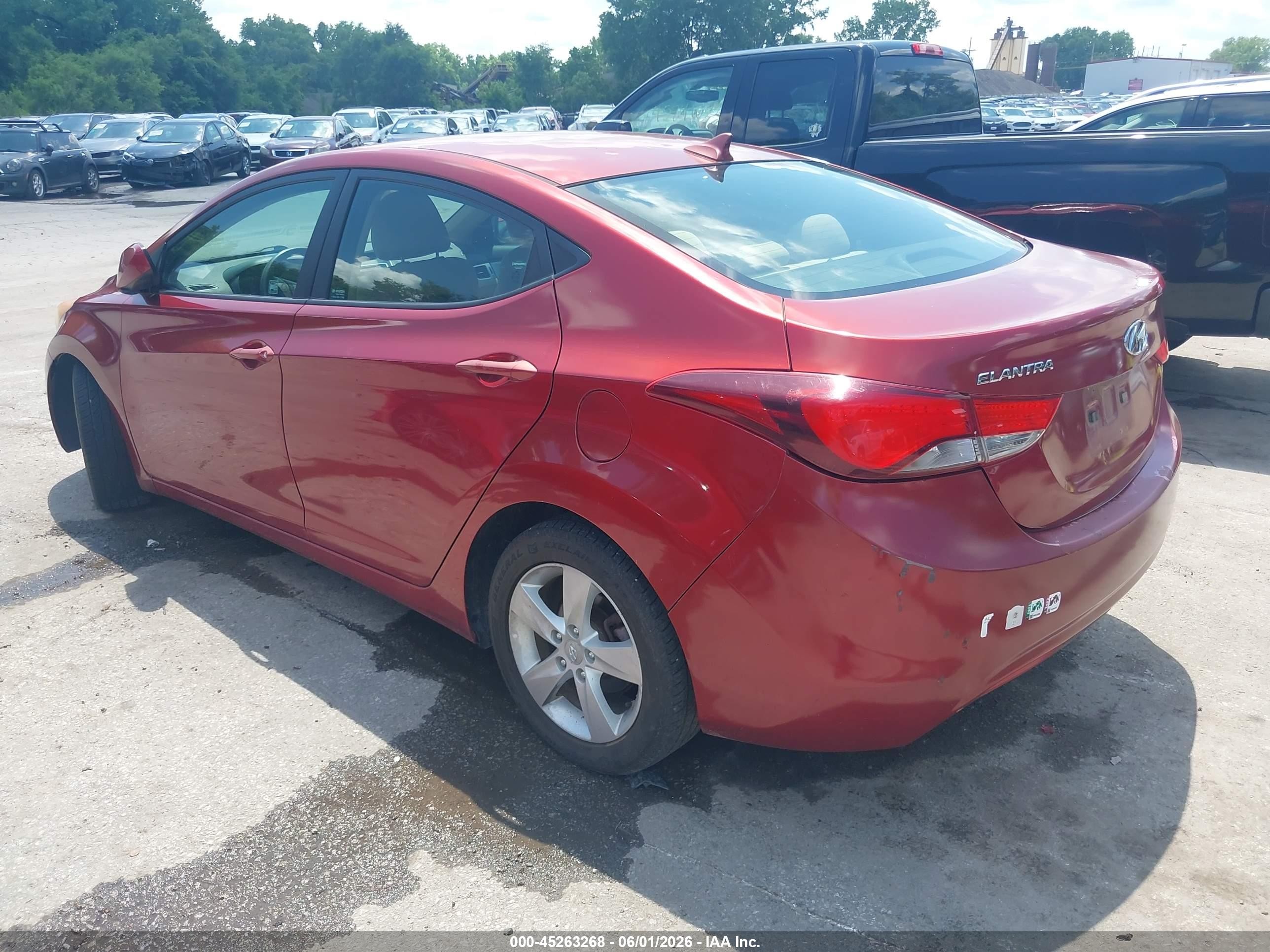 2013 Hyundai Elantra Gls Red vin: 5NPDH4AE2DH325236