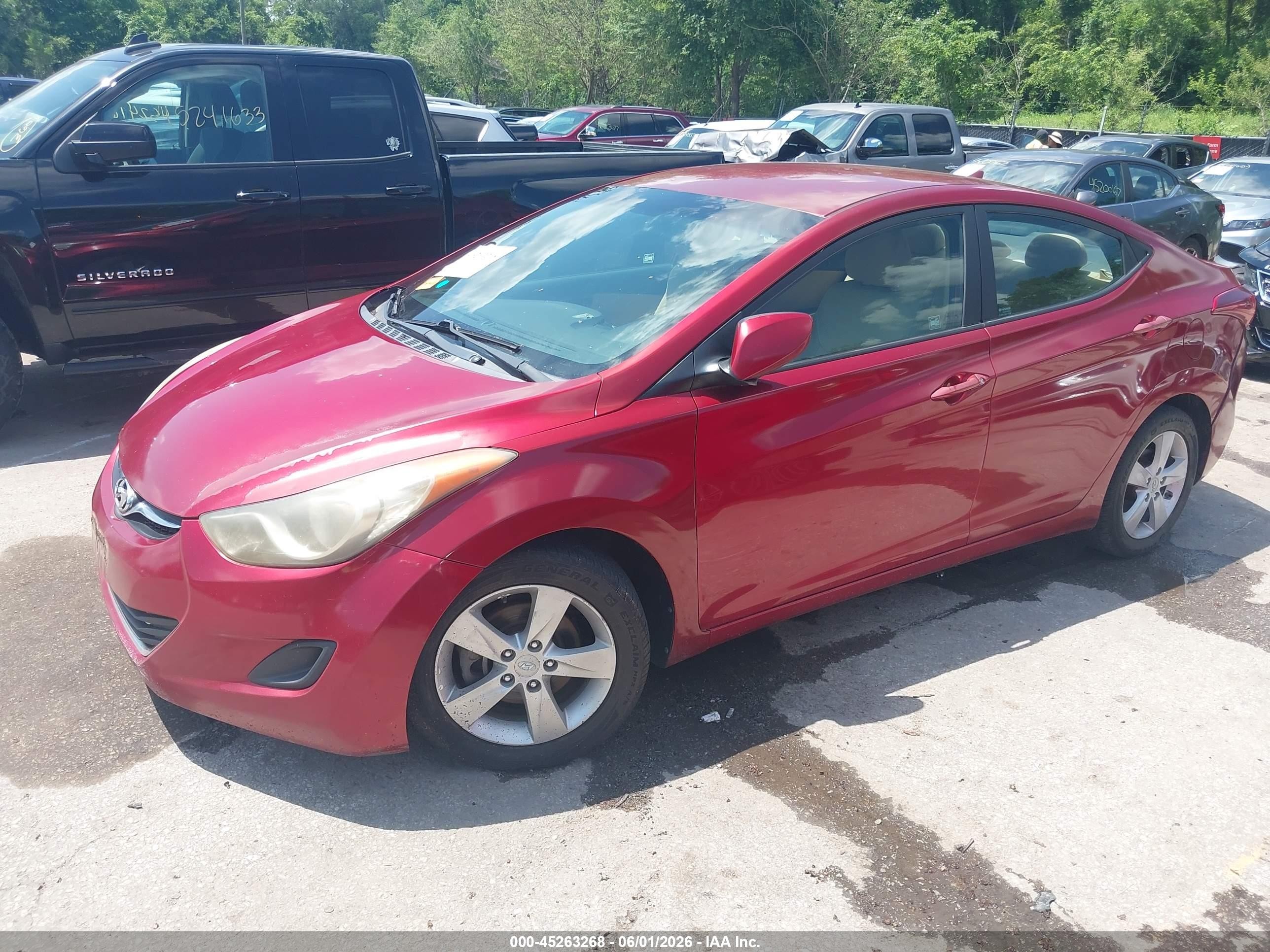 2013 Hyundai Elantra Gls Red vin: 5NPDH4AE2DH325236