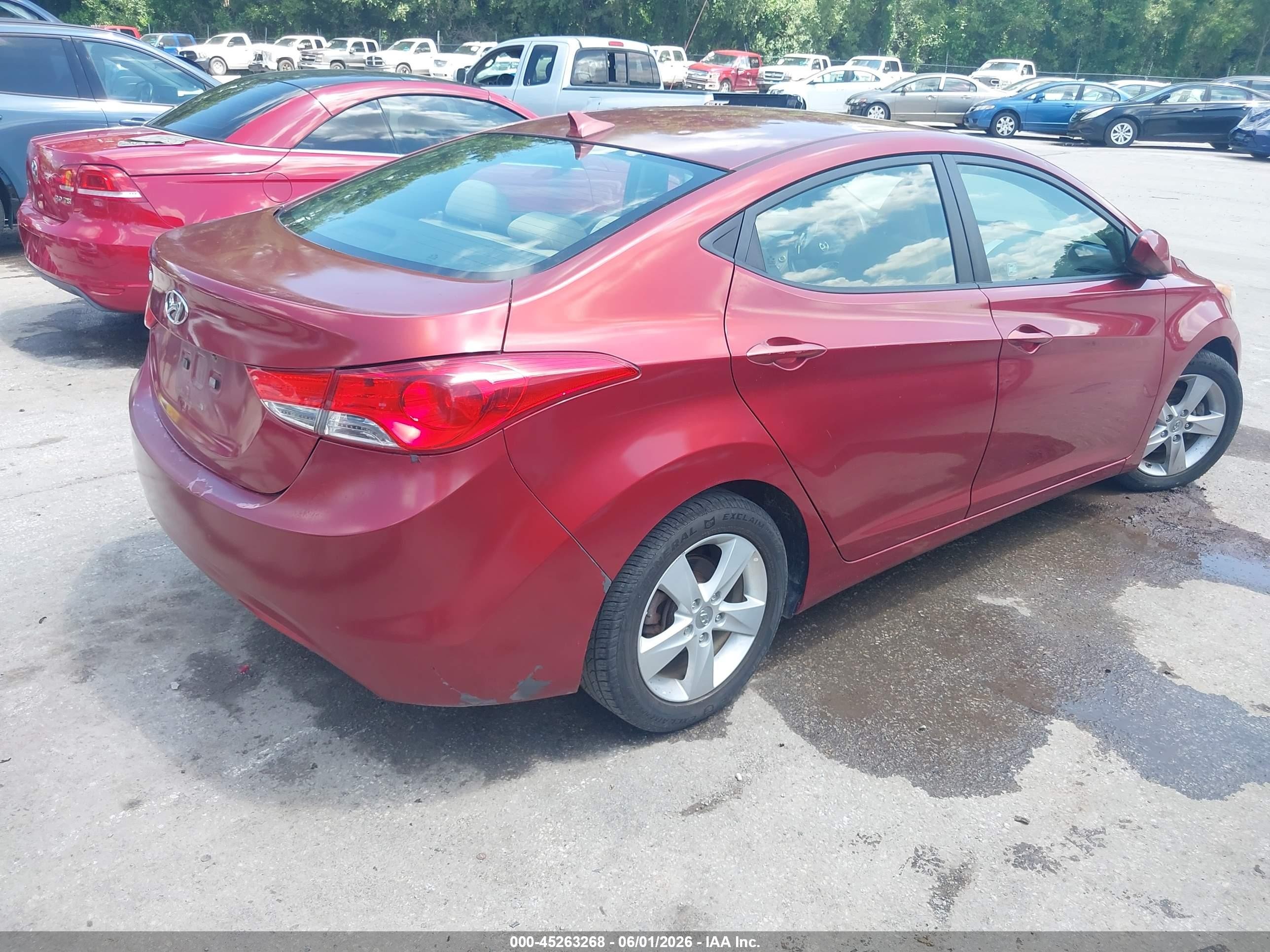 2013 Hyundai Elantra Gls Red vin: 5NPDH4AE2DH325236