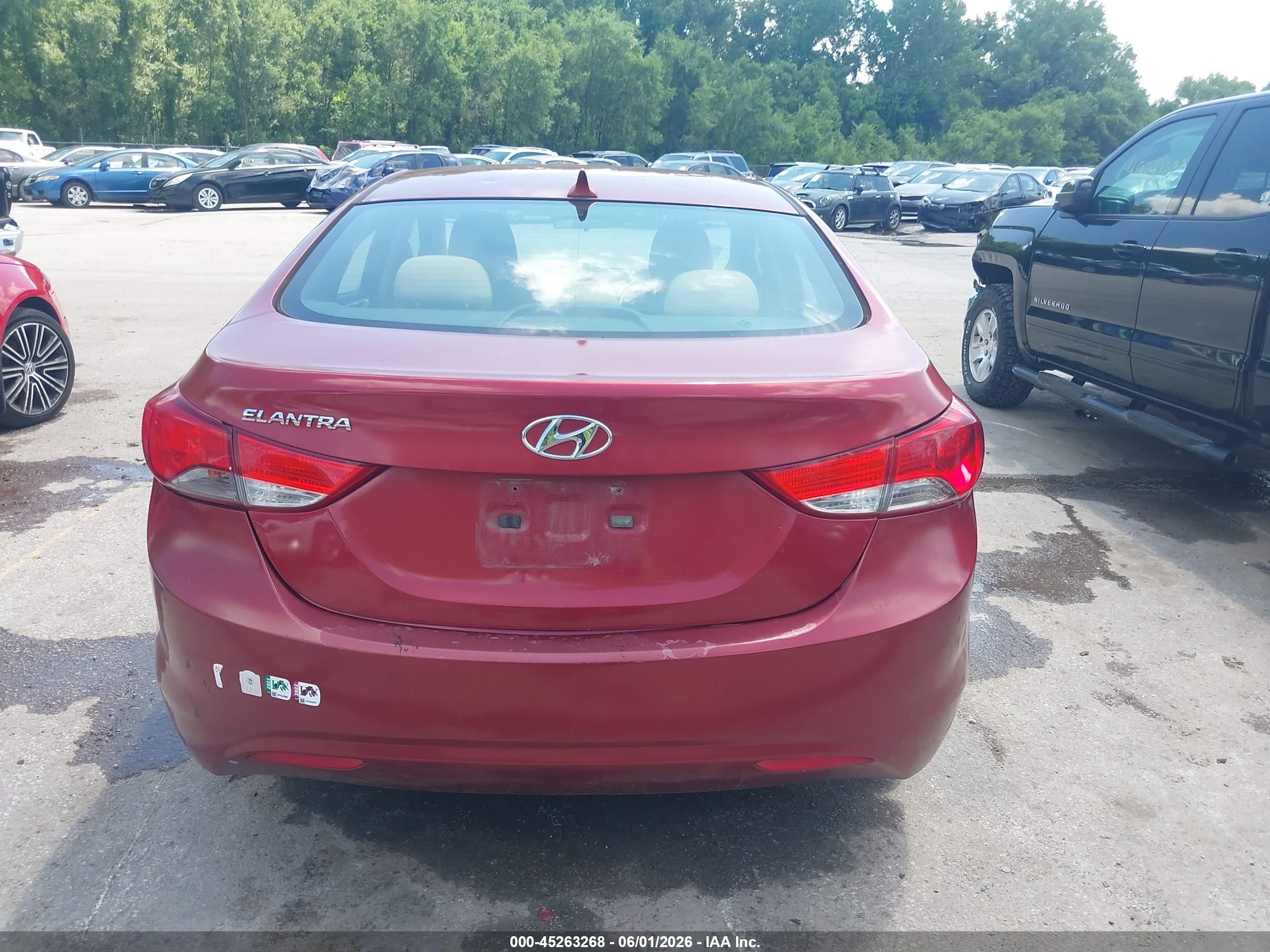 2013 Hyundai Elantra Gls Red vin: 5NPDH4AE2DH325236