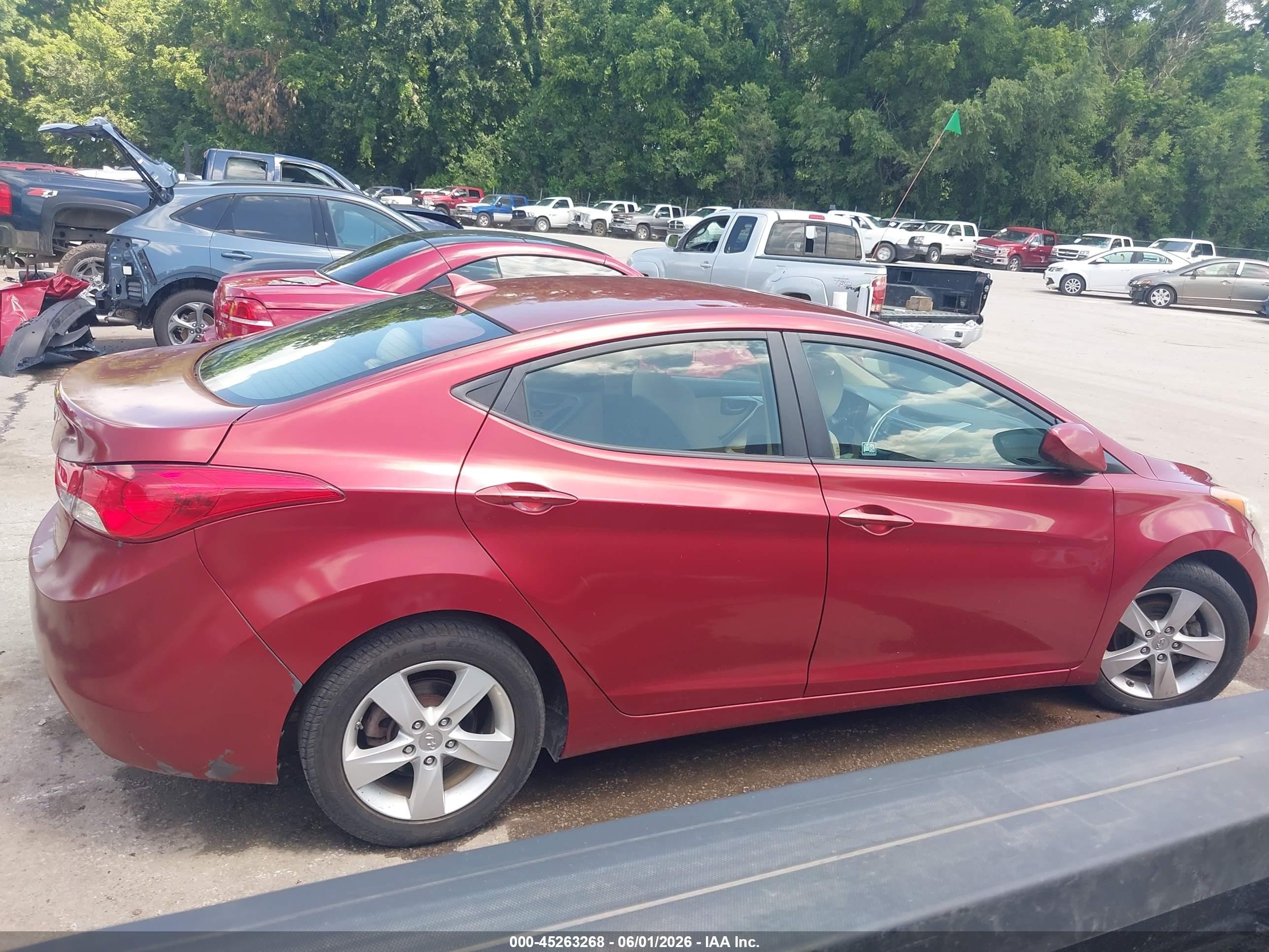 2013 Hyundai Elantra Gls Red vin: 5NPDH4AE2DH325236
