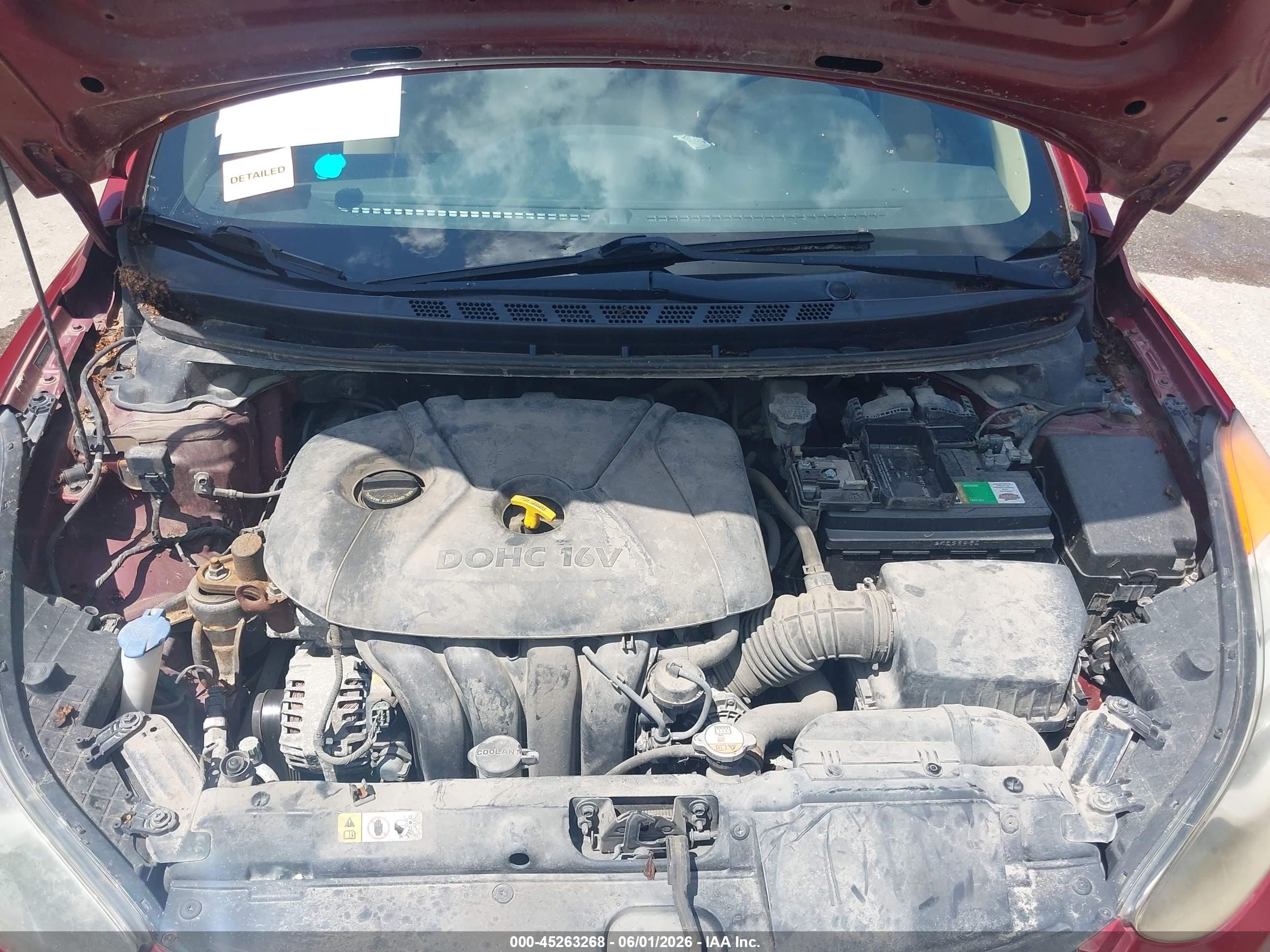 2013 Hyundai Elantra Gls Red vin: 5NPDH4AE2DH325236